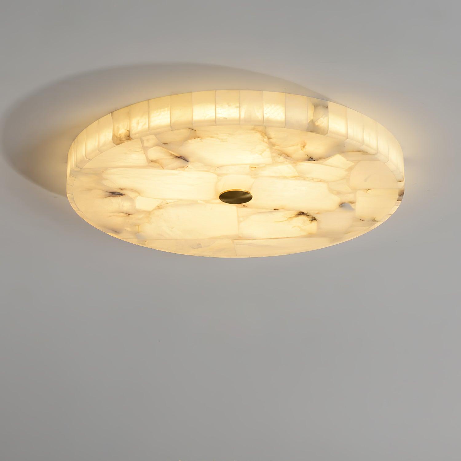 Norshire Round Alabaster Flush Mount Ceiling Light