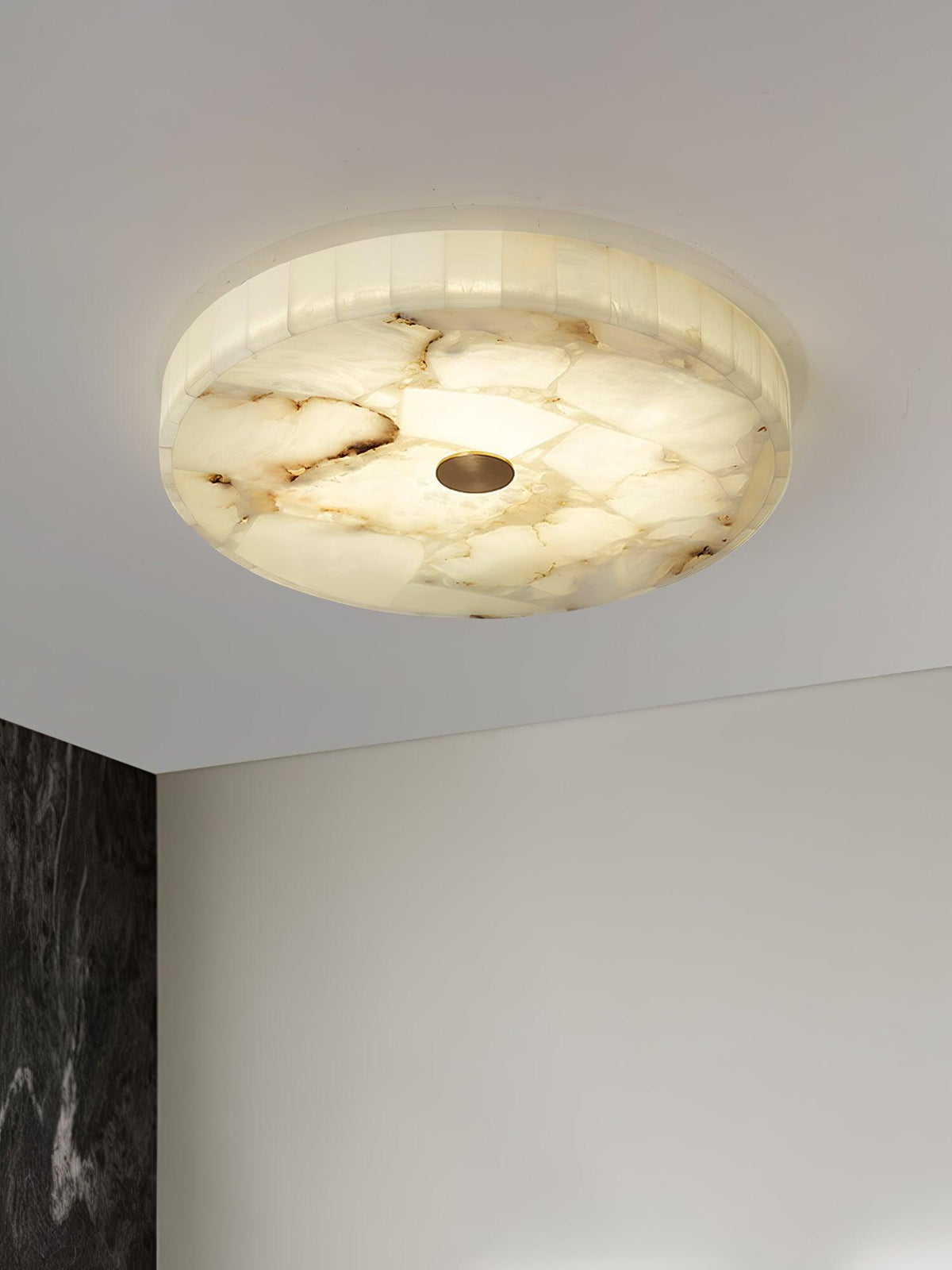 Norshire Round Alabaster Flush Mount Ceiling Light