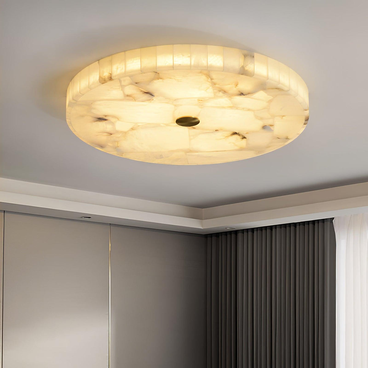 Torin Round Alabaster Ceiling Lamp