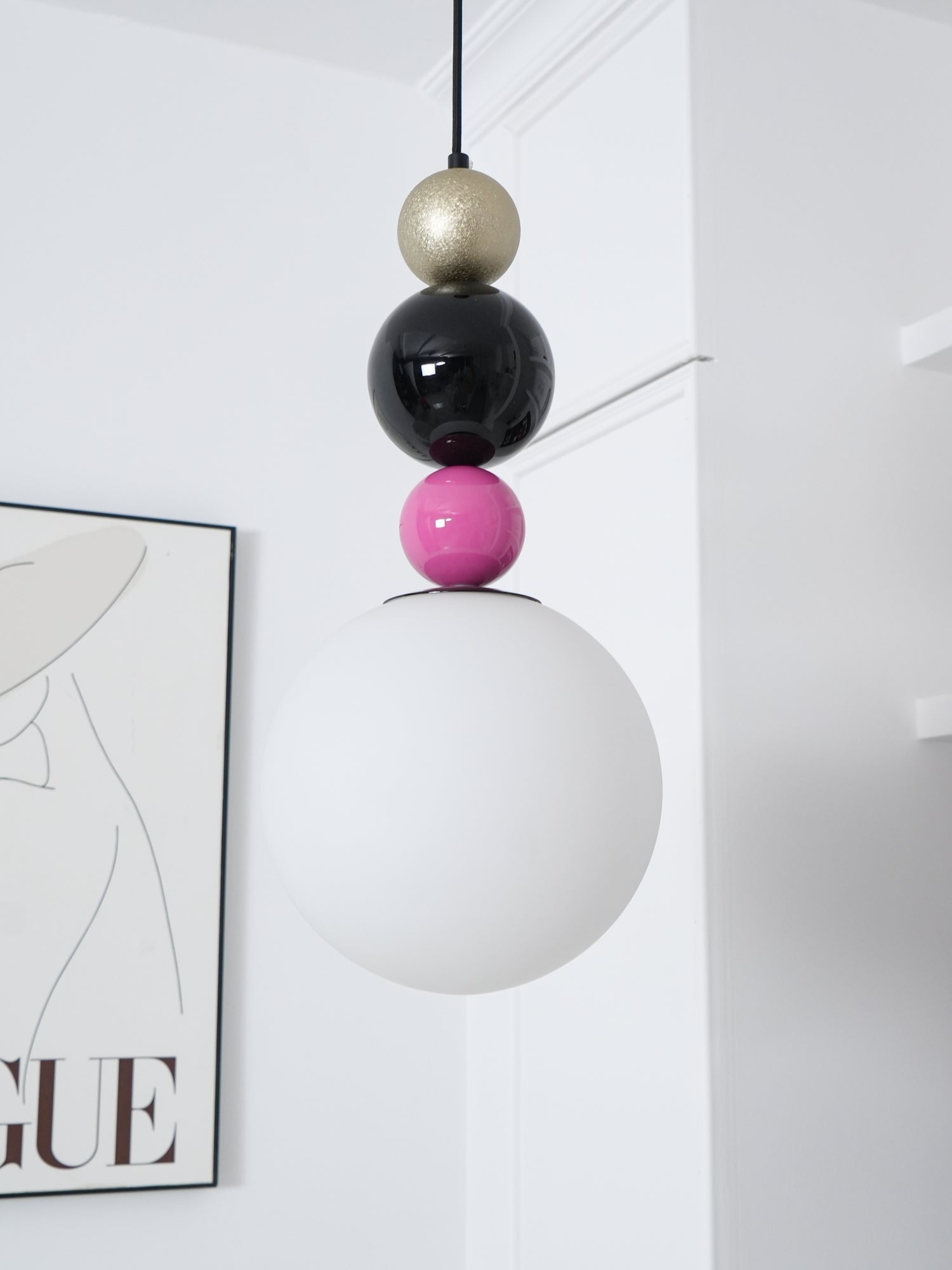Eshaisra Nordic Art Round Balls Stacking Glass Pendant Lamp