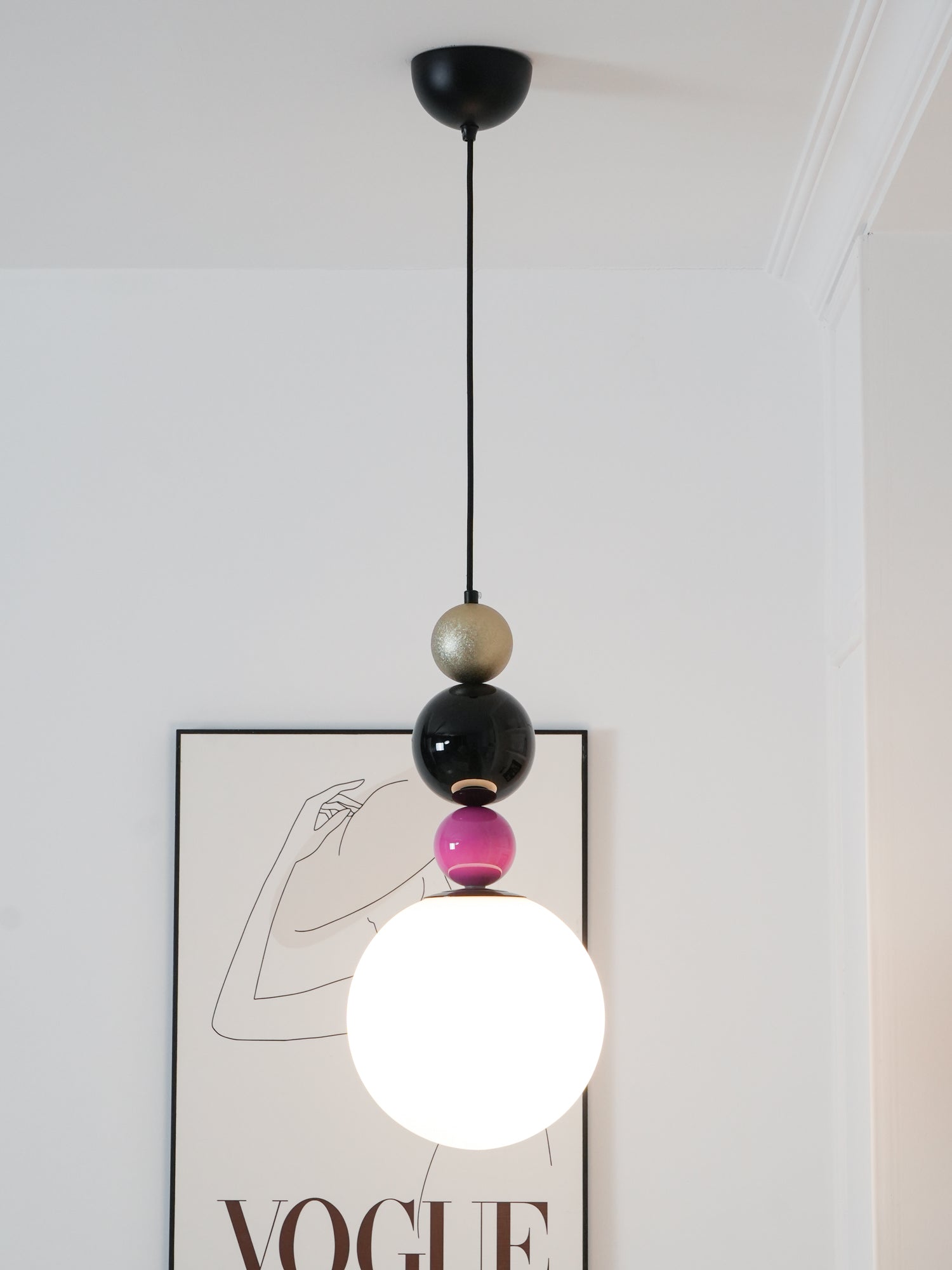 Eshaisra Nordic Art Round Balls Stacking Glass Pendant Lamp