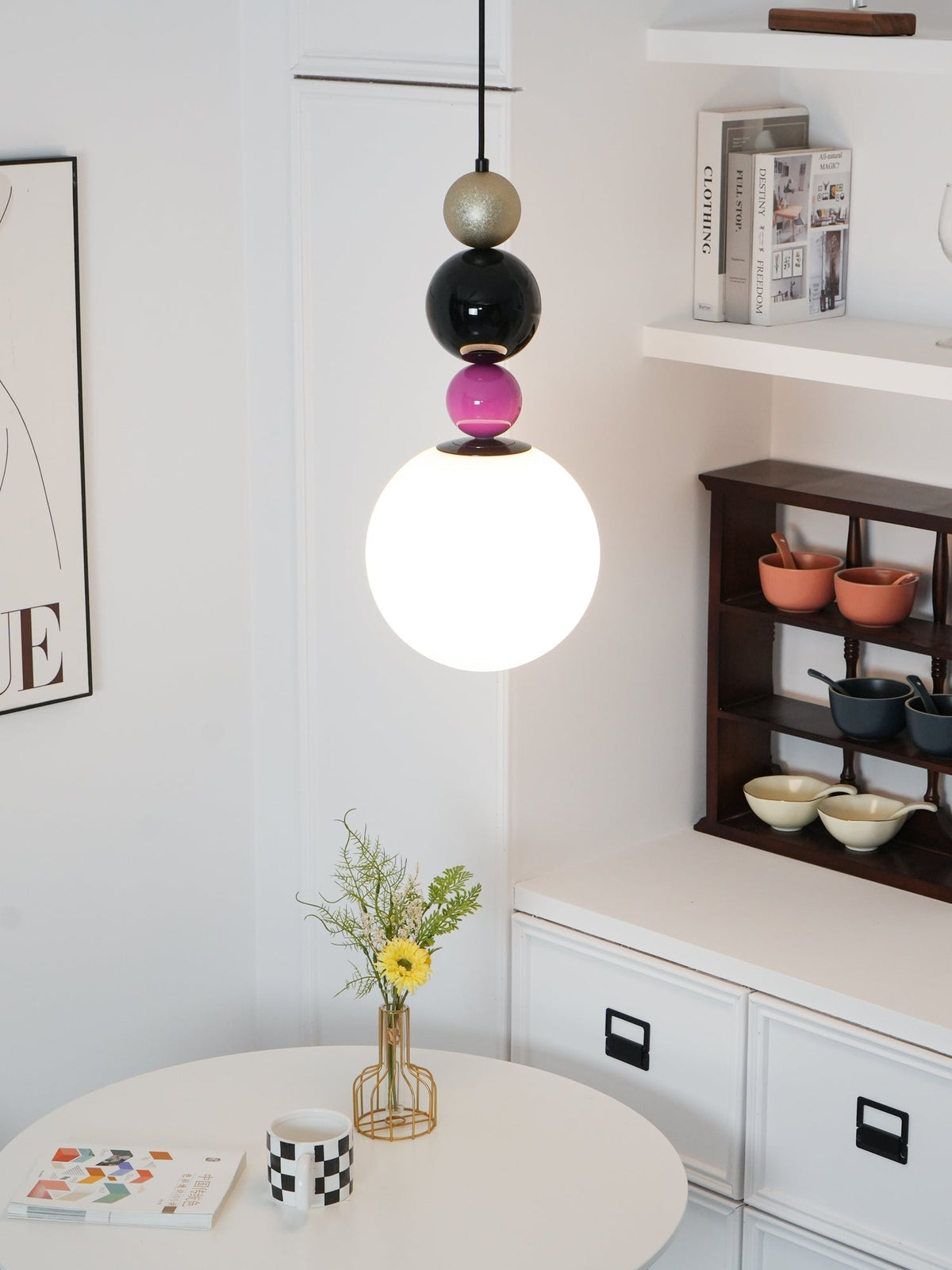 Eshaisra Nordic Art Round Balls Stacking Glass Pendant Lamp