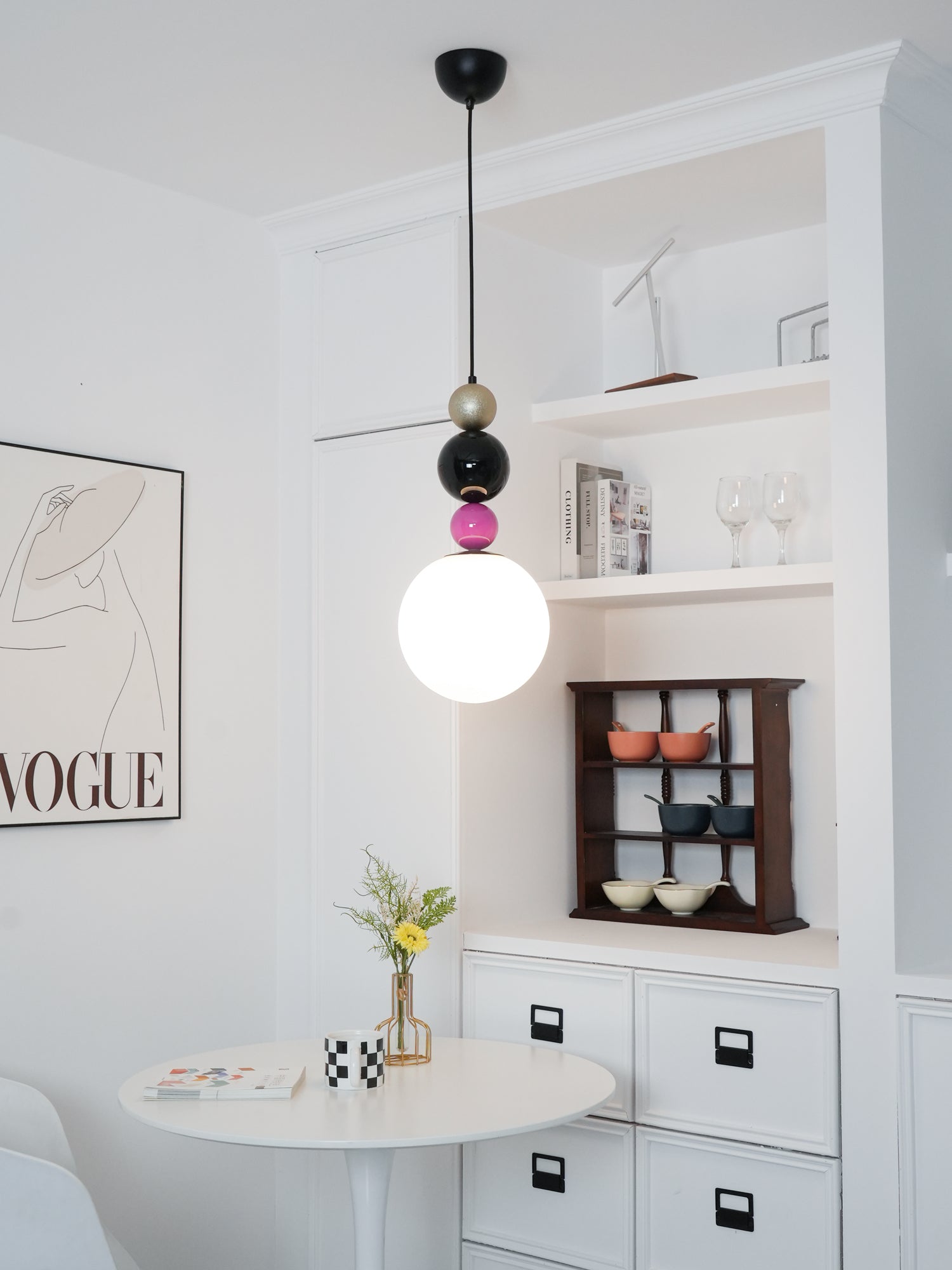 Eshaisra Nordic Art Round Balls Stacking Glass Pendant Lamp