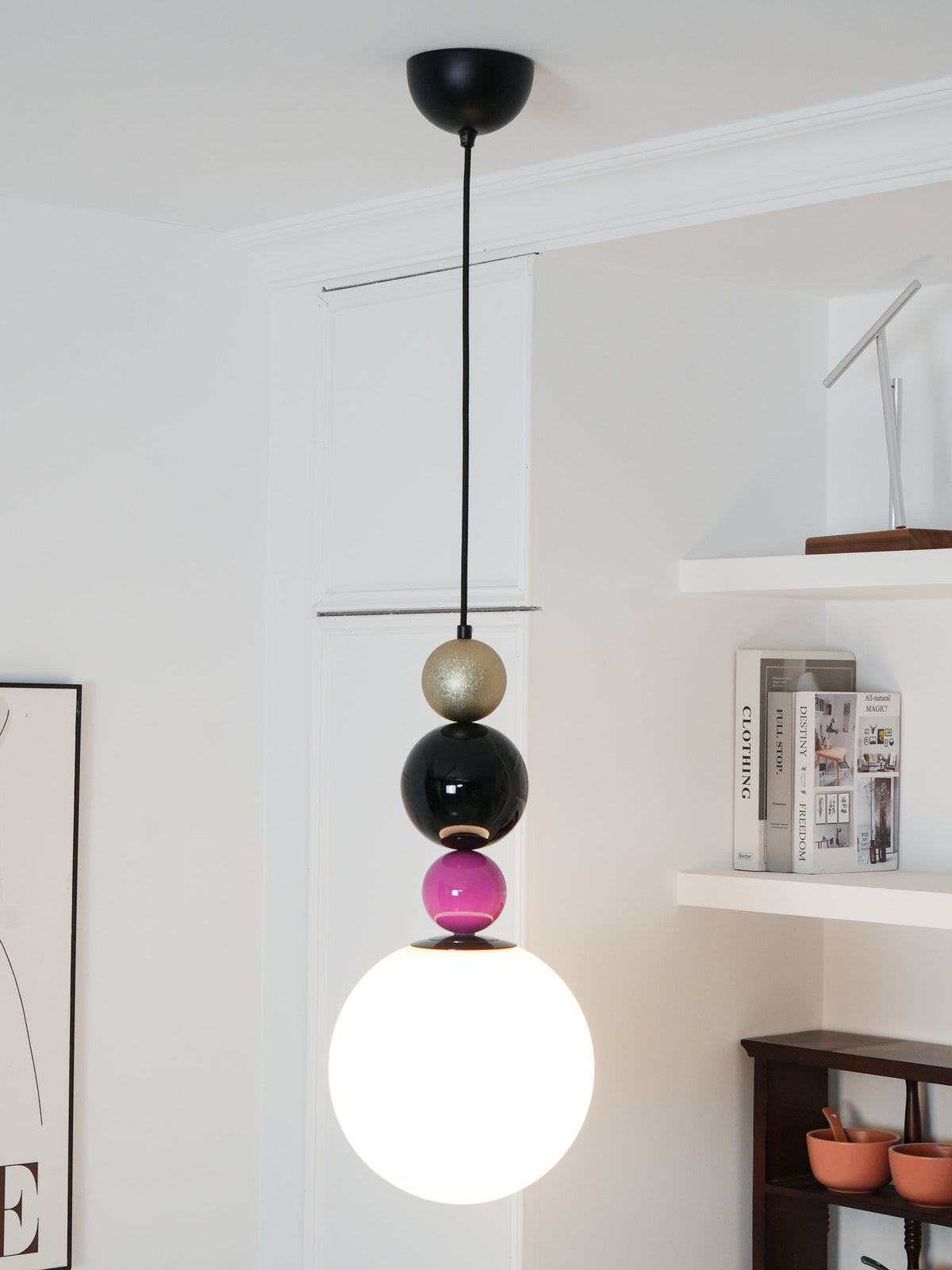 Eshaisra Nordic Art Round Balls Stacking Glass Pendant Lamp