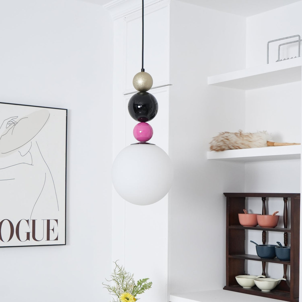 Eshaisra Nordic Art Round Balls Stacking Glass Pendant Lamp