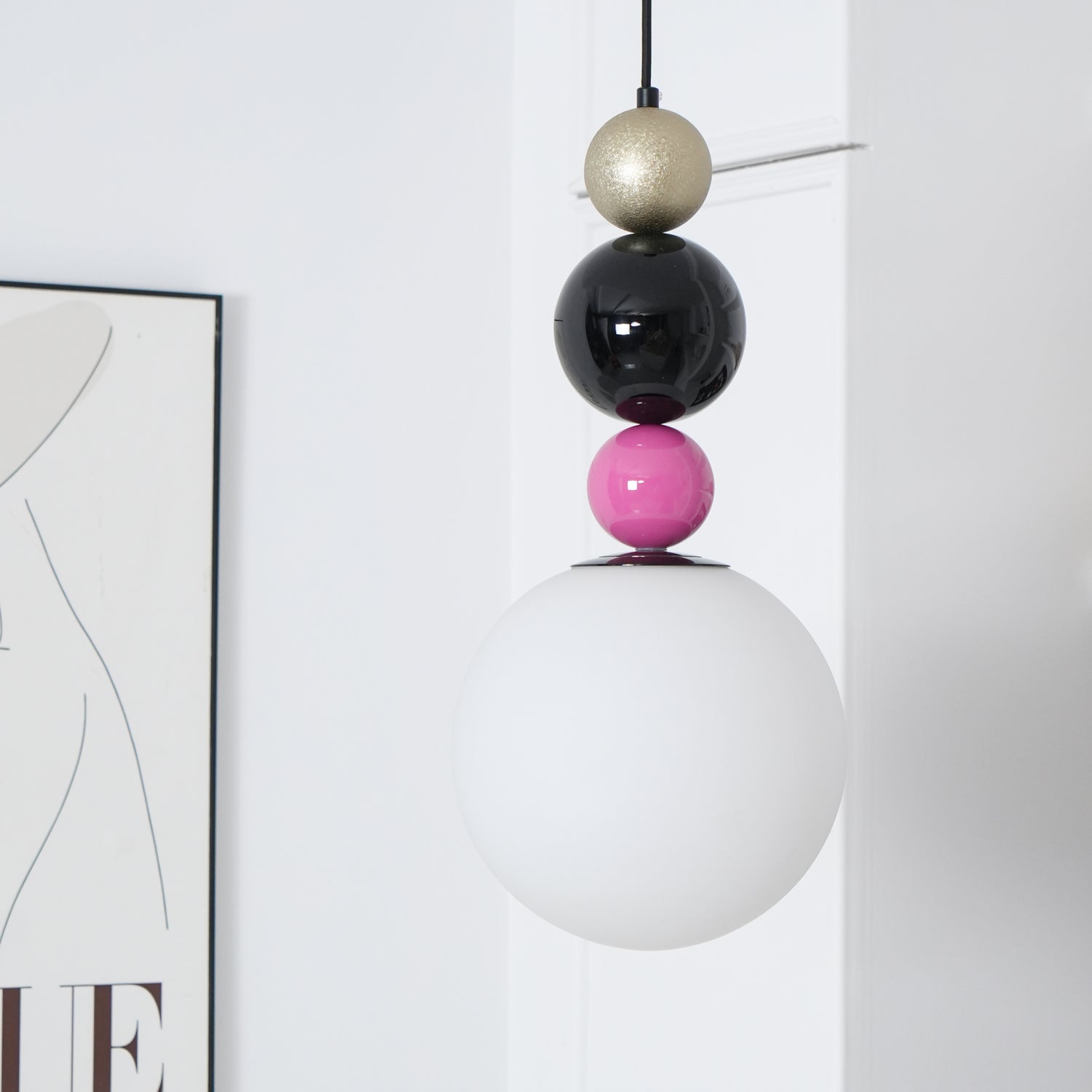 Eshaisra Nordic Art Round Balls Stacking Glass Pendant Lamp