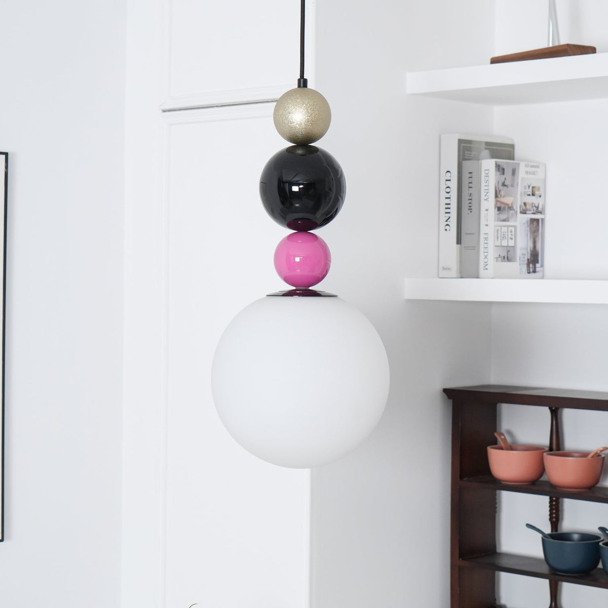 Eshaisra Nordic Art Round Balls Stacking Glass Pendant Lamp
