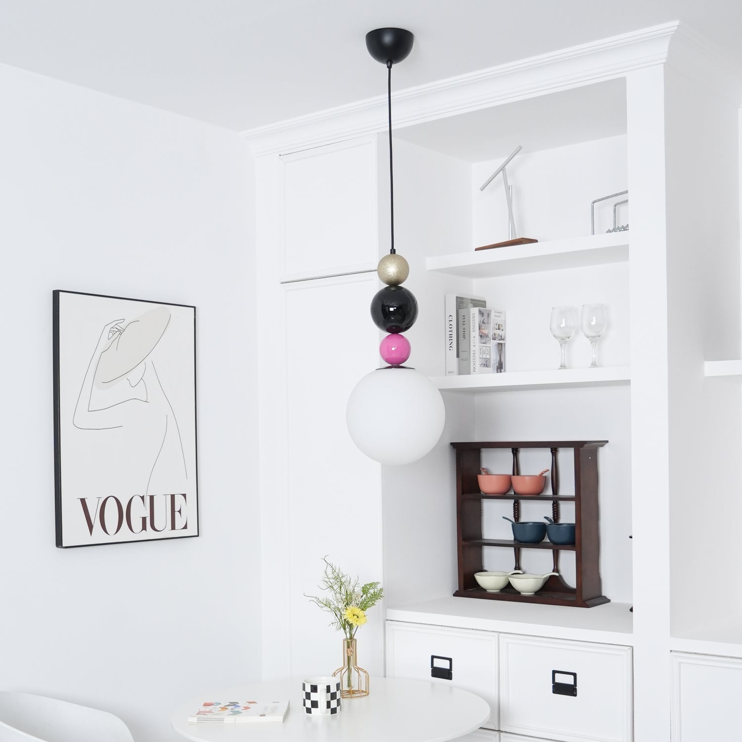 Eshaisra Nordic Art Round Balls Stacking Glass Pendant Lamp