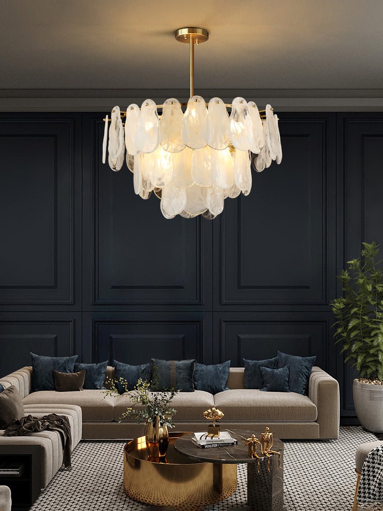 Zosolia Postmodern Luxury Round Cloud Glass Chandelier - Neutral Decor