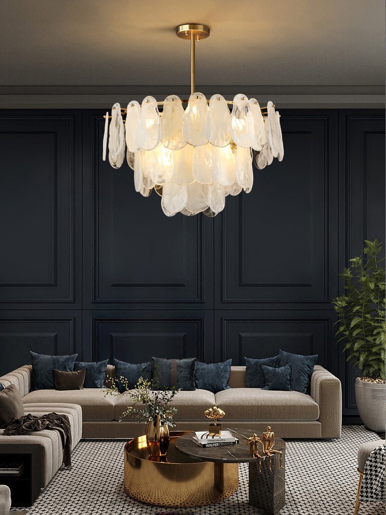 Zosolia Postmodern Luxury Round Cloud Glass Chandelier - Neutral Decor