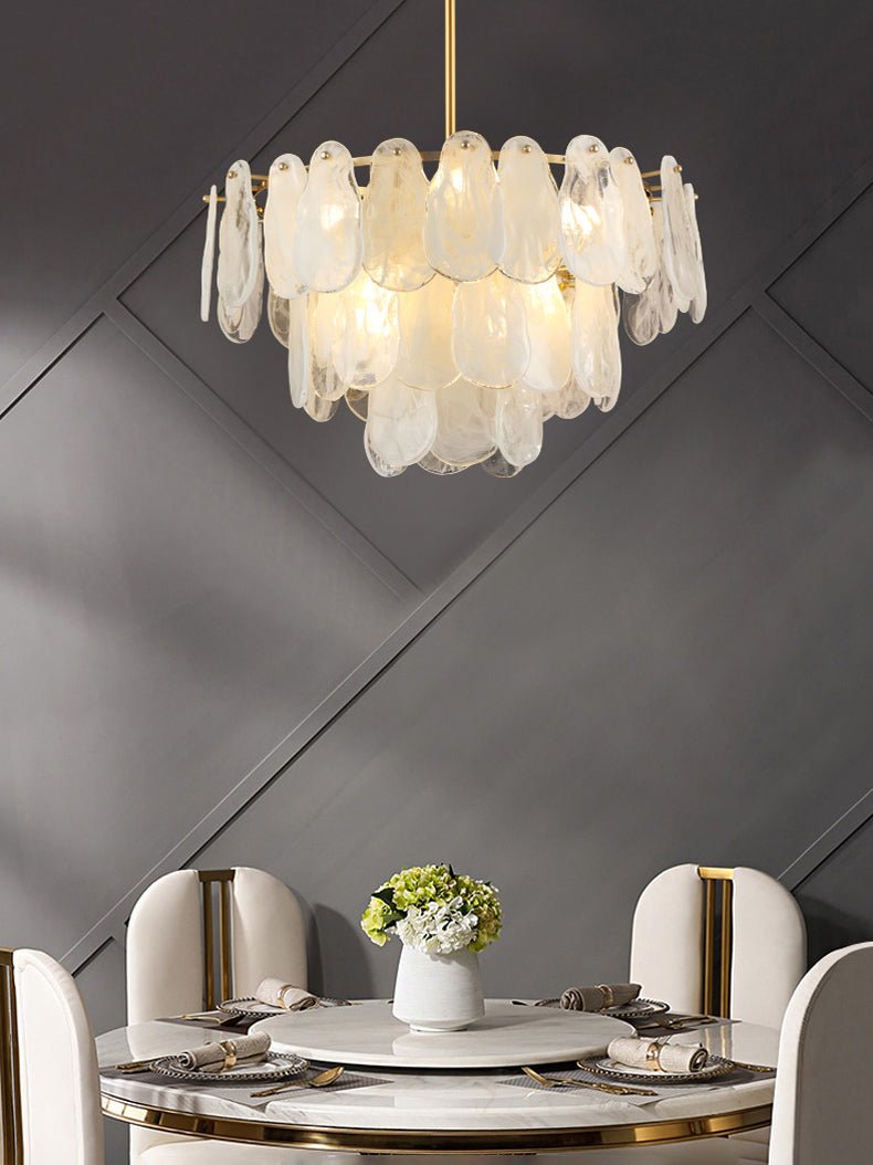 Zosolia Postmodern Luxury Round Cloud Glass Chandelier - Neutral Decor