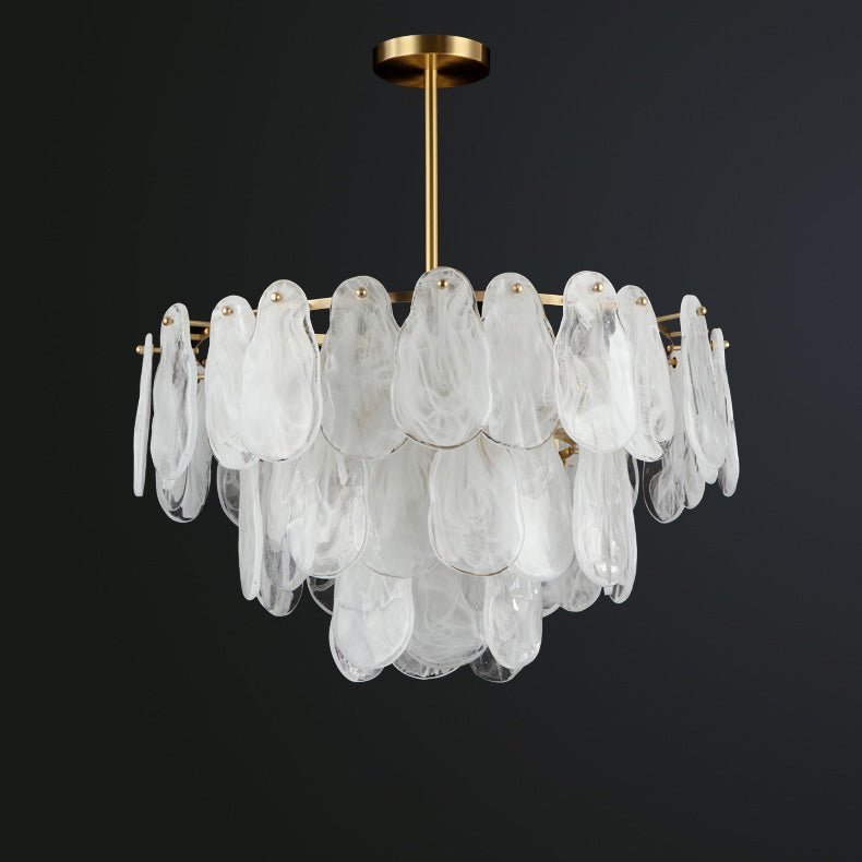 Zosolia Postmodern Luxury Round Cloud Glass Chandelier - Neutral Decor