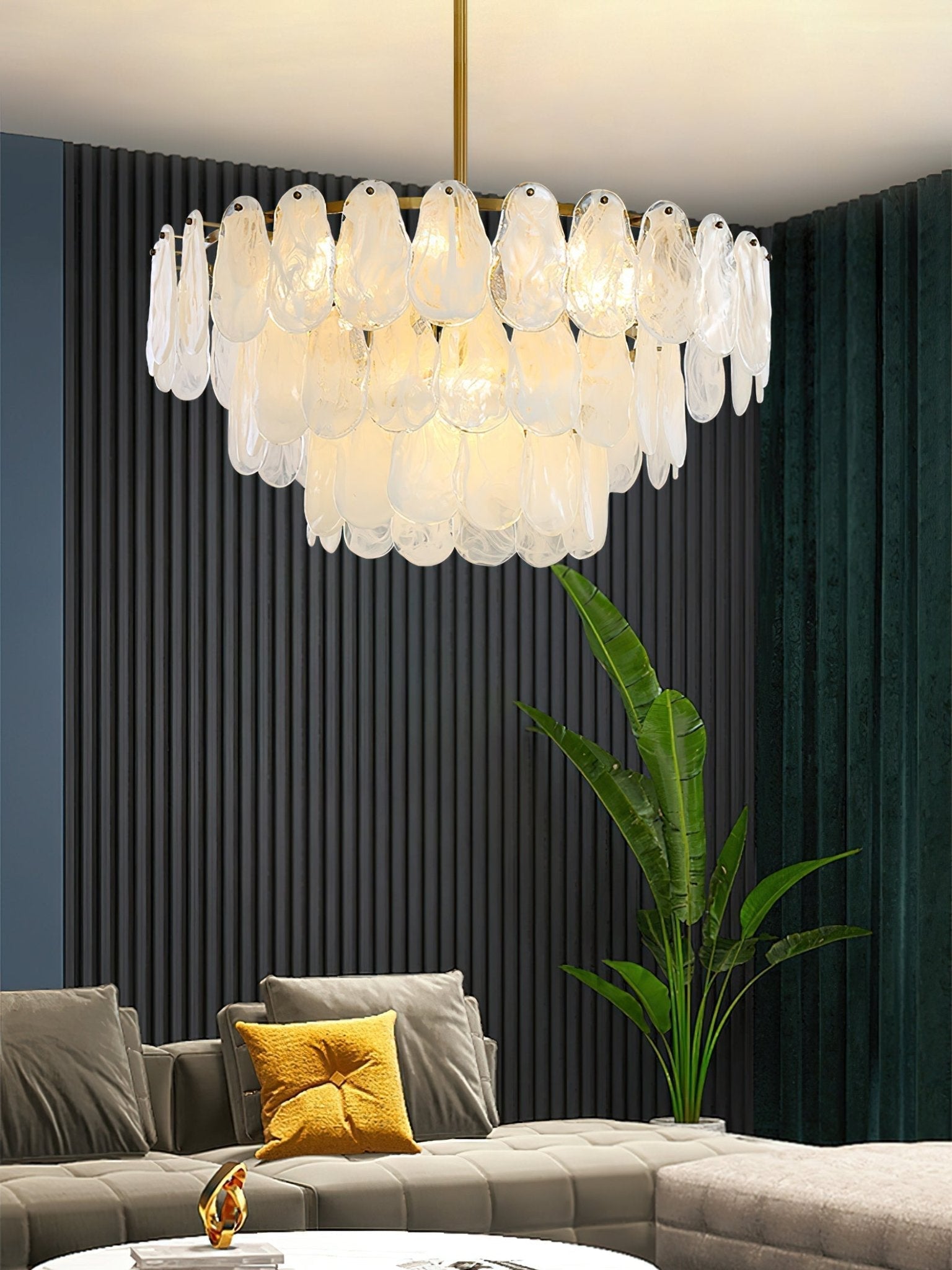 Zosolia Postmodern Luxury Round Cloud Glass Chandelier - Neutral Decor