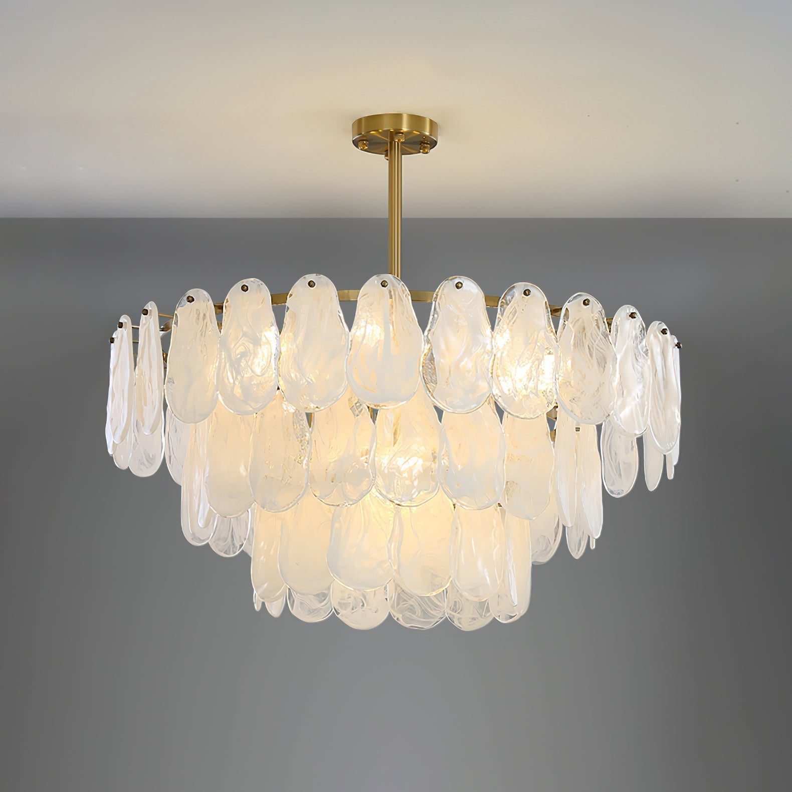 Zosolia Postmodern Luxury Round Cloud Glass Chandelier - Neutral Decor