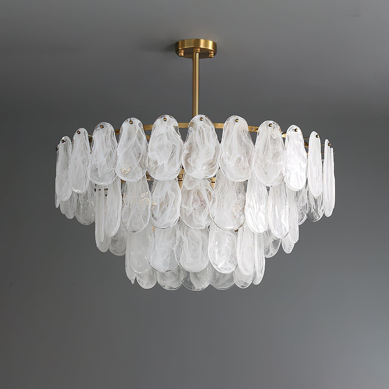 Zosolia Postmodern Luxury Round Cloud Glass Chandelier - Neutral Decor