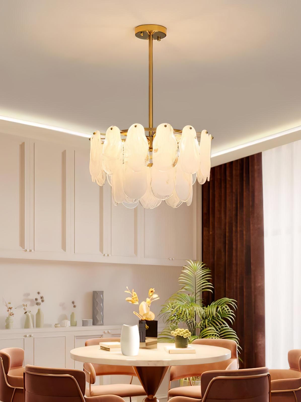 Zosolia Postmodern Luxury Round Cloud Glass Chandelier - Neutral Decor