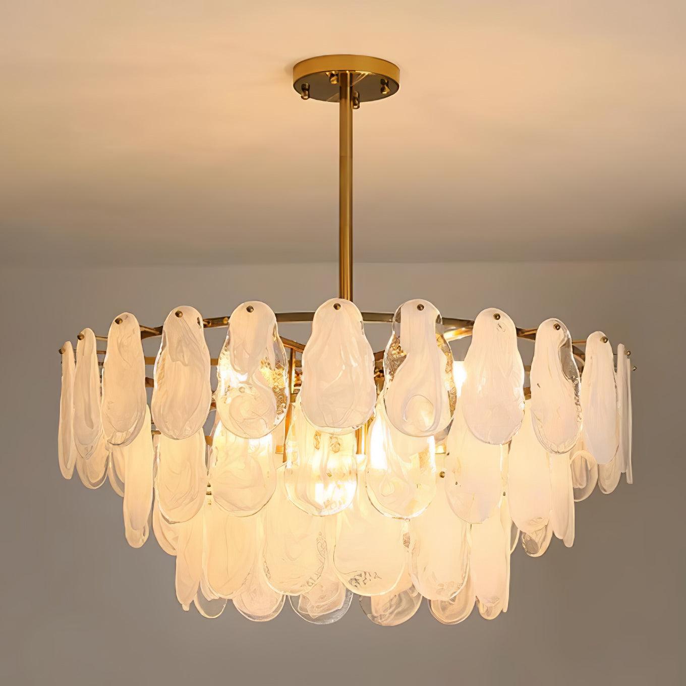 Zosolia Postmodern Luxury Round Cloud Glass Chandelier - Neutral Decor