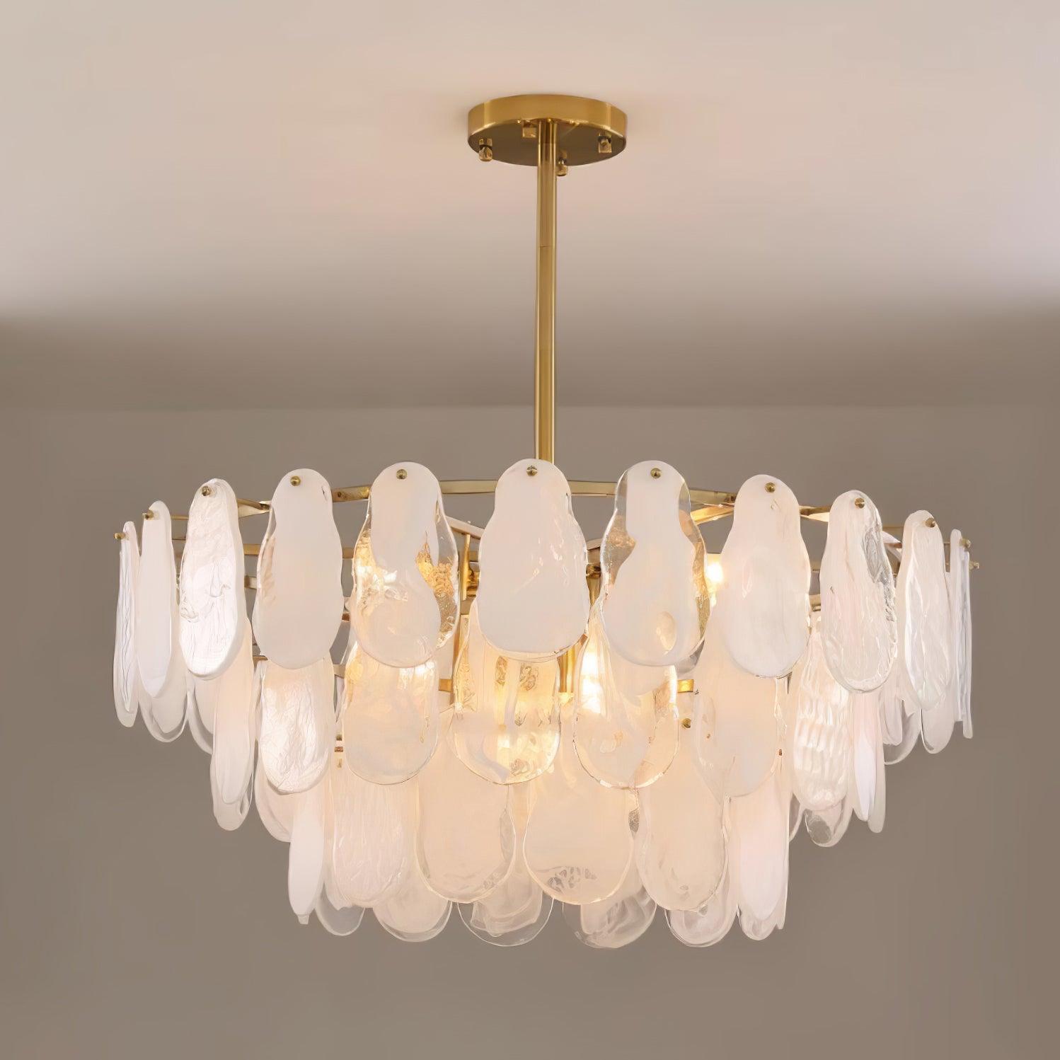 Zosolia Postmodern Luxury Round Cloud Glass Chandelier - Neutral Decor