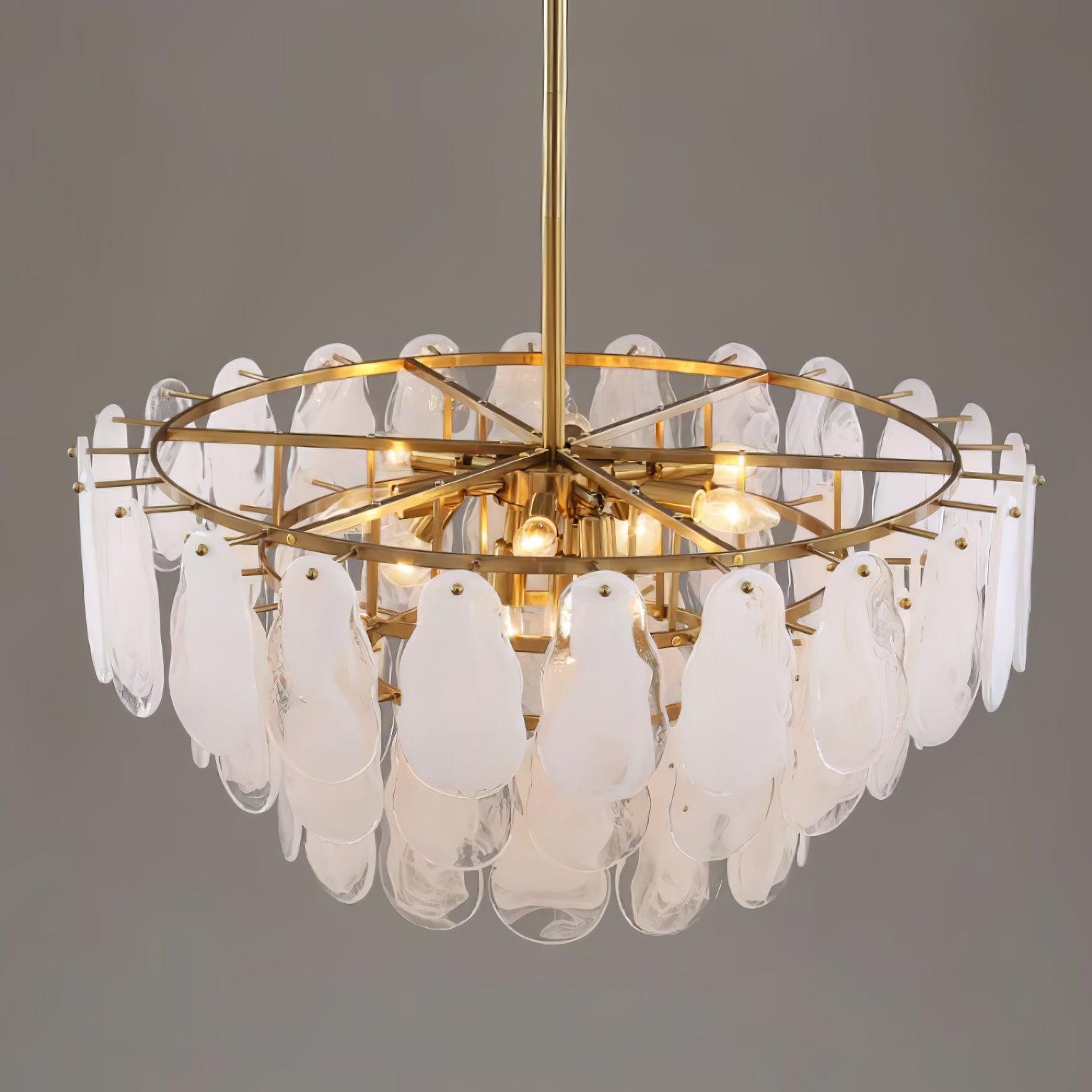 Zosolia Postmodern Luxury Round Cloud Glass Chandelier - Neutral Decor