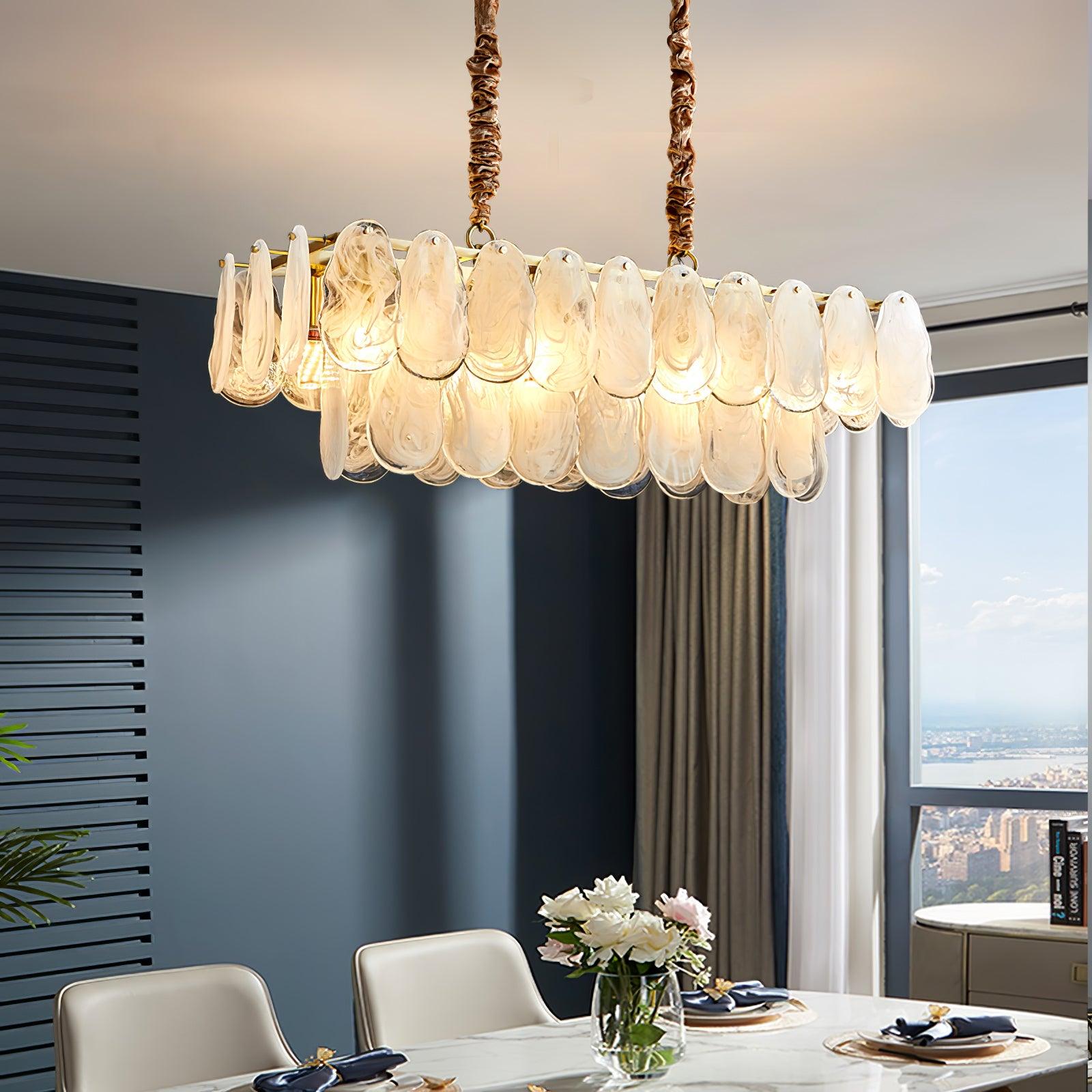 Zosolia Postmodern Luxury Round Cloud Glass Chandelier - Neutral Decor