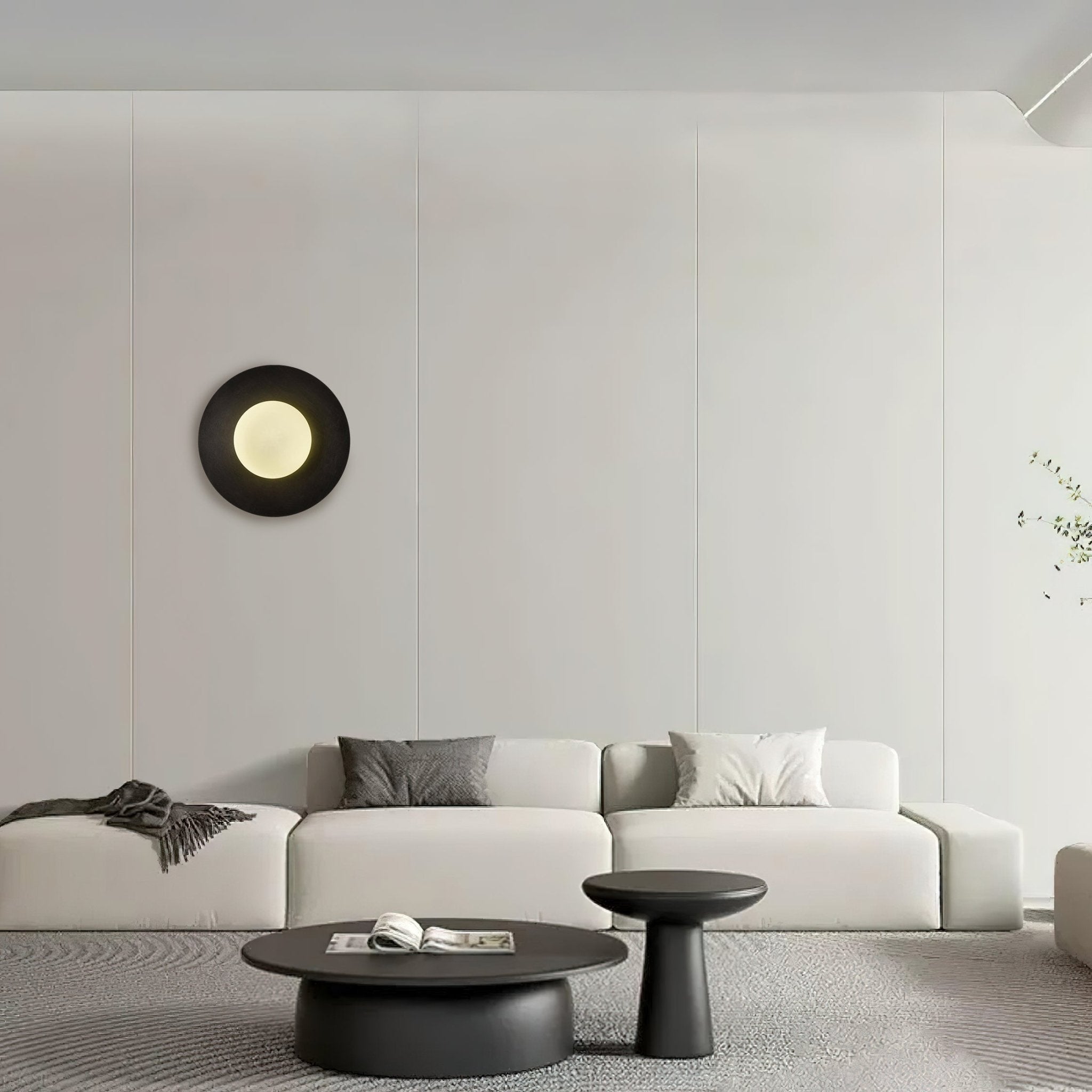 Elem Modern Minimalist Round Art Brass Glass Wall Lamp