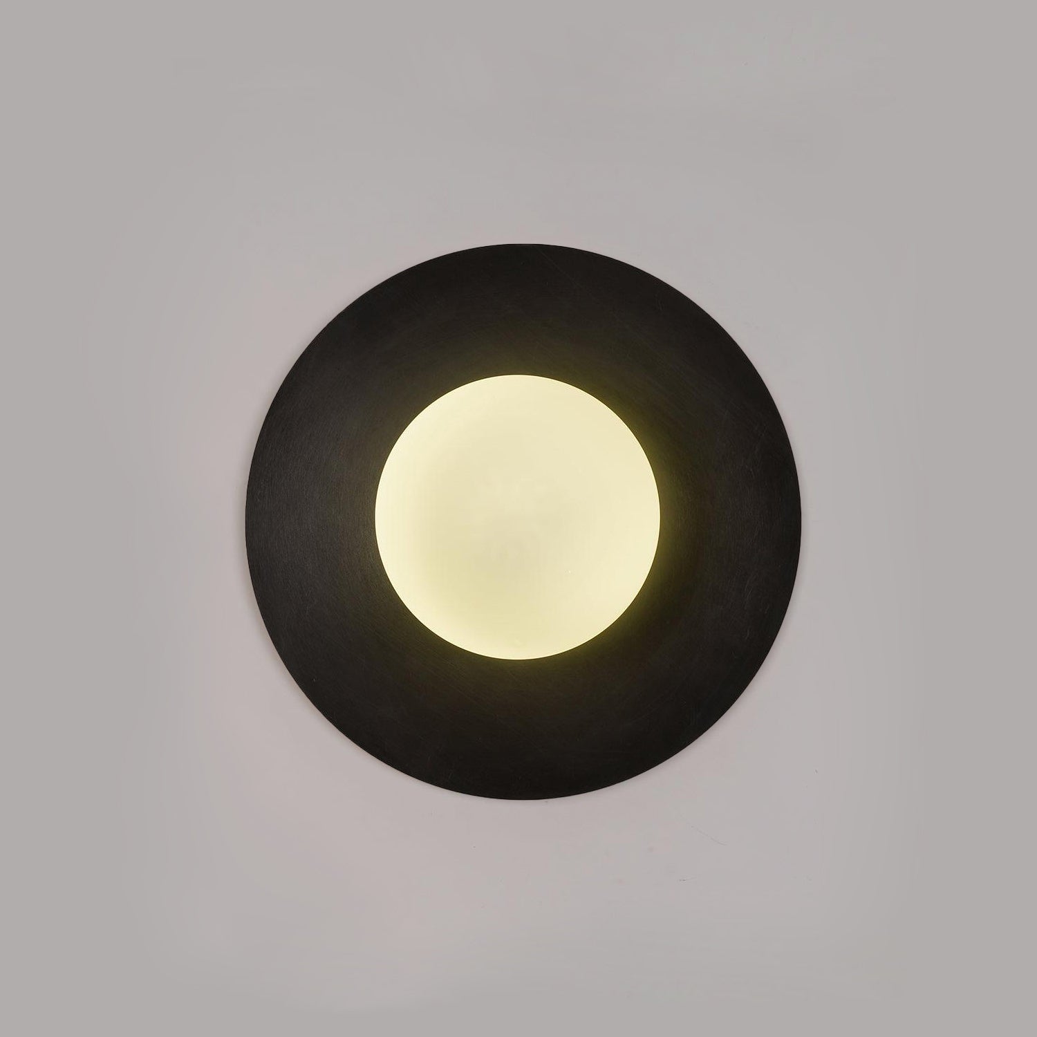 Elem Modern Minimalist Round Art Brass Glass Wall Lamp