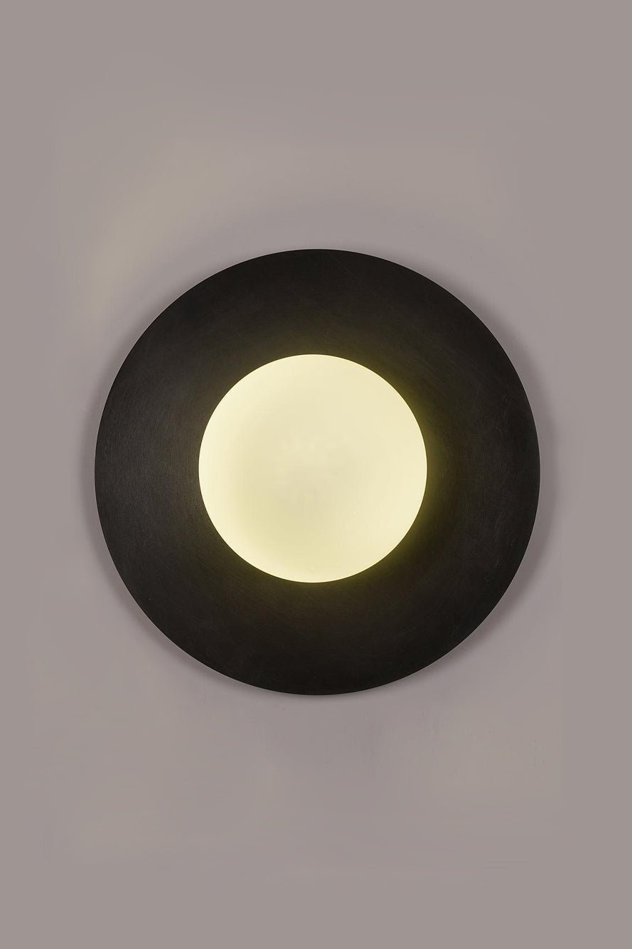 Elem Modern Minimalist Round Art Brass Glass Wall Lamp