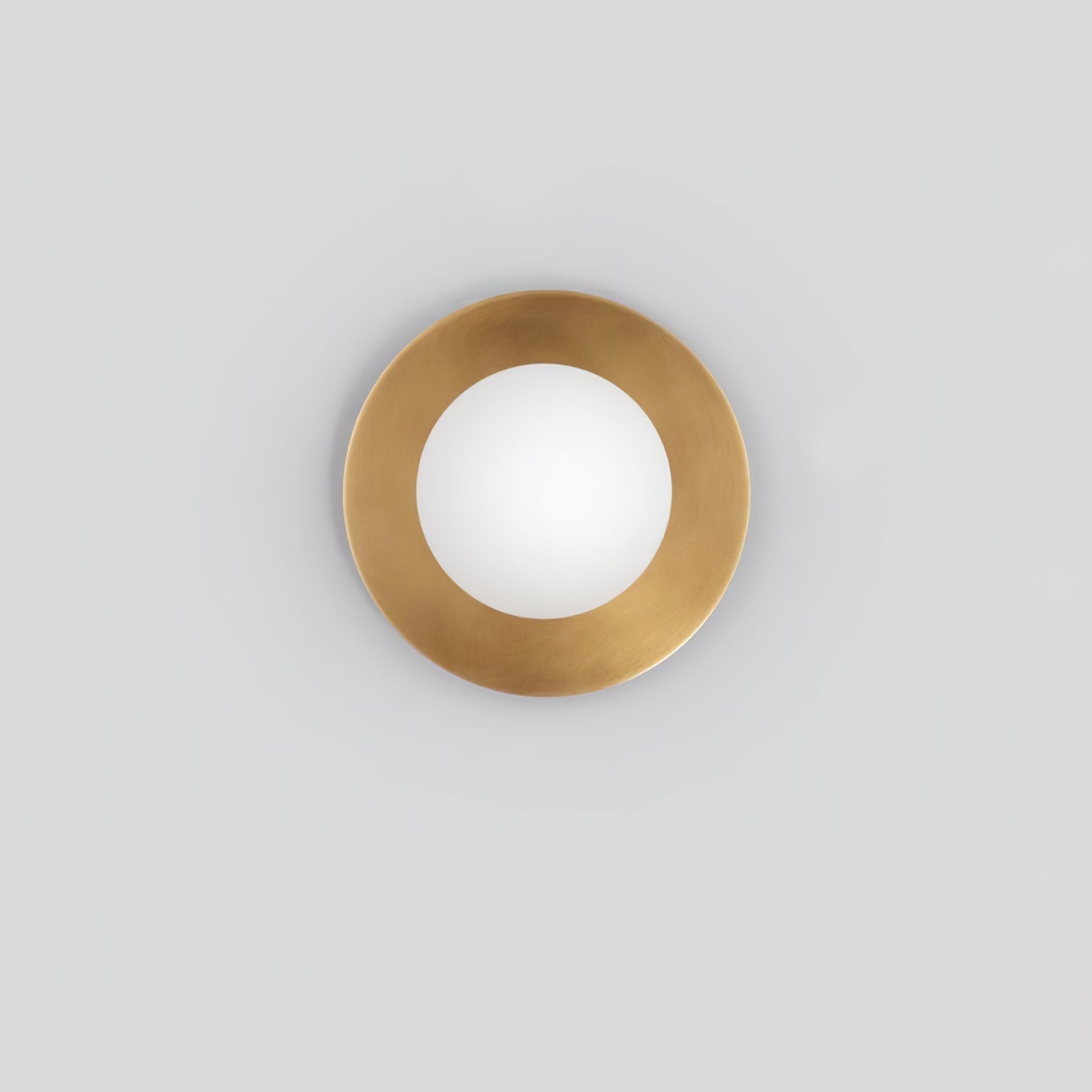 Elem Modern Minimalist Round Art Brass Glass Wall Lamp