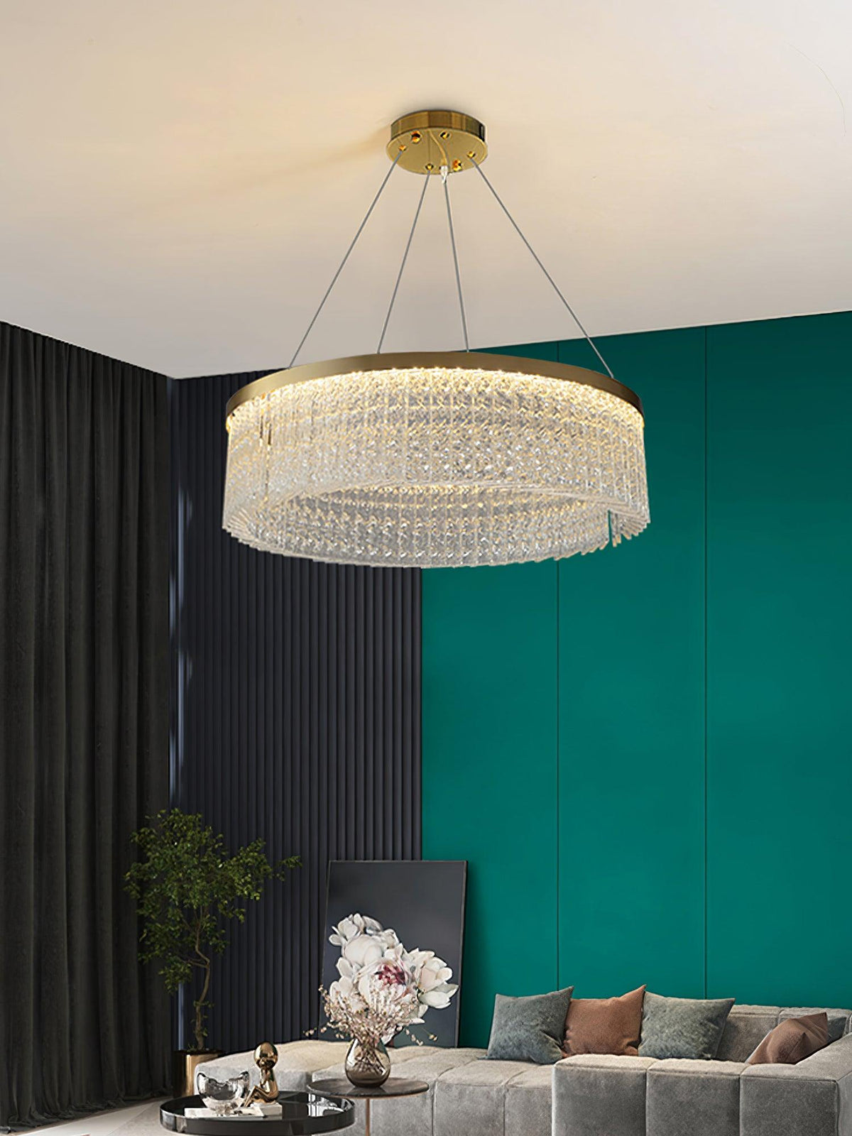 Seluira Chandelier Round Halo Crystal