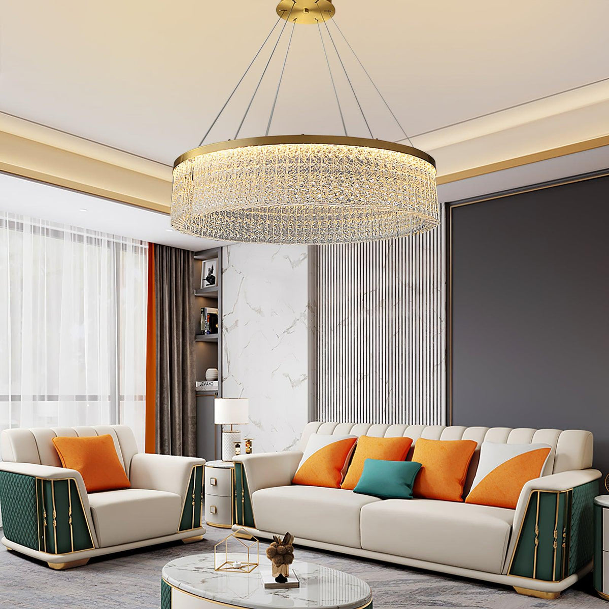 Seluira Chandelier Round Halo Crystal