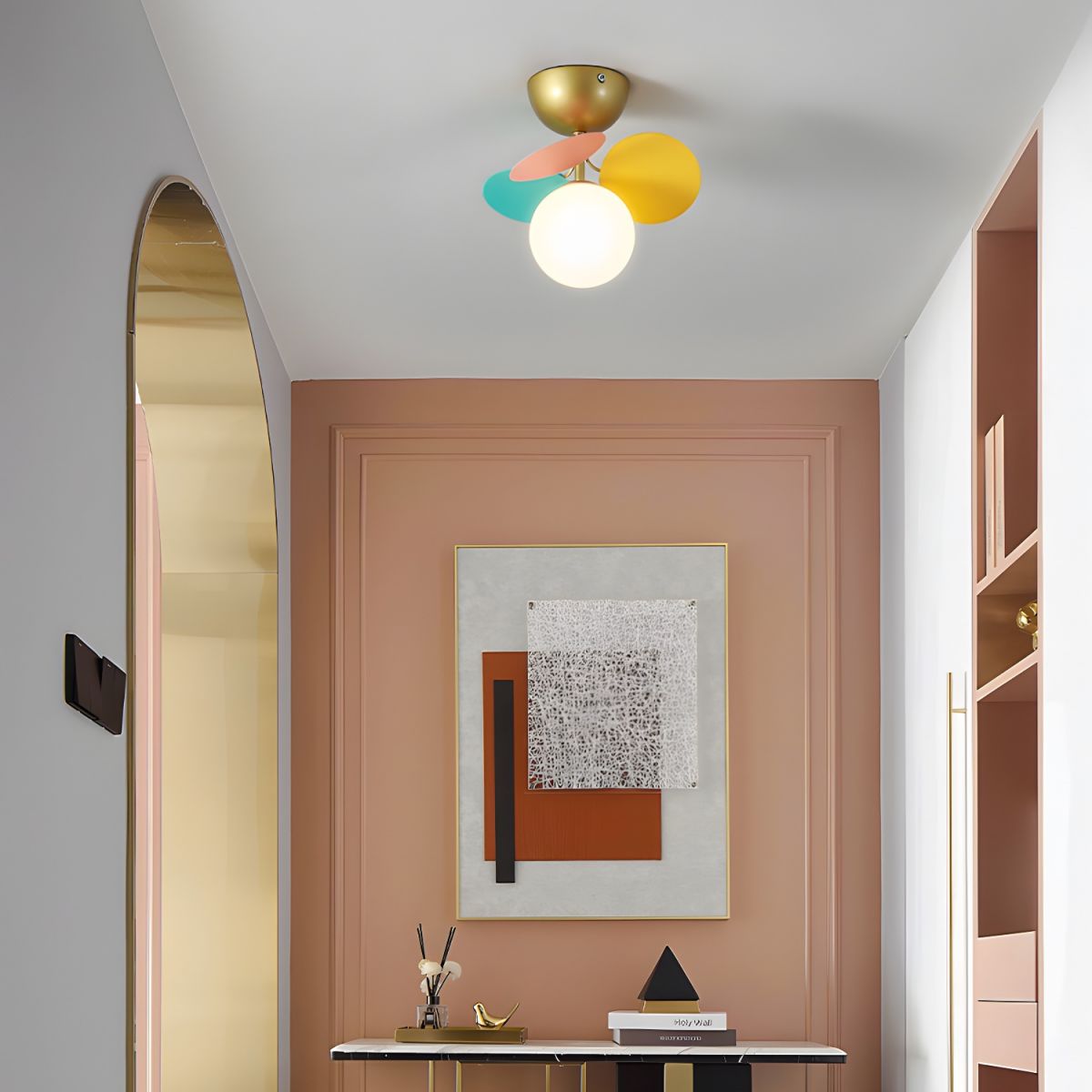 Fioragrove Round Macaron Flush Mount Ceiling Light