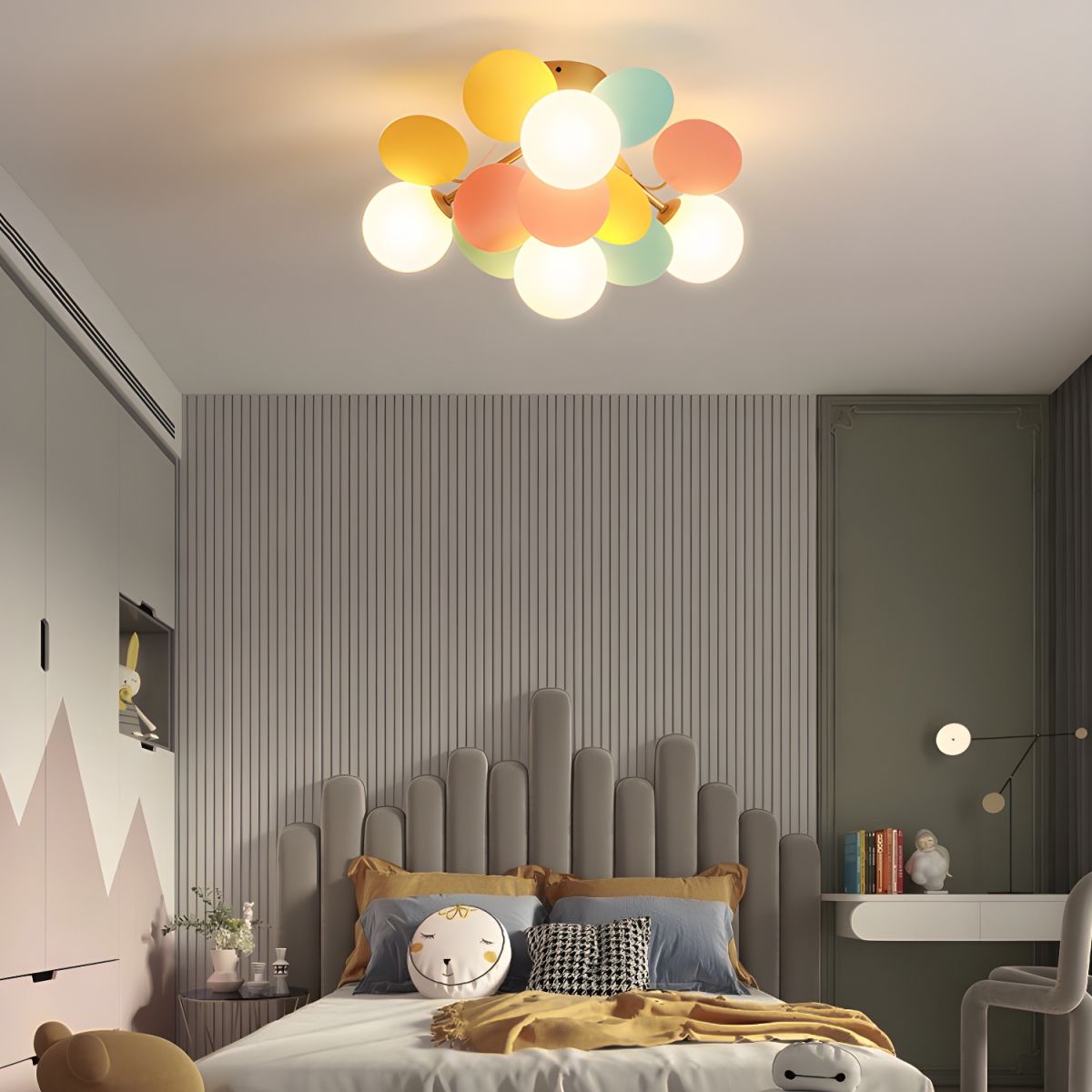 Fioragrove Round Macaron Flush Mount Ceiling Light