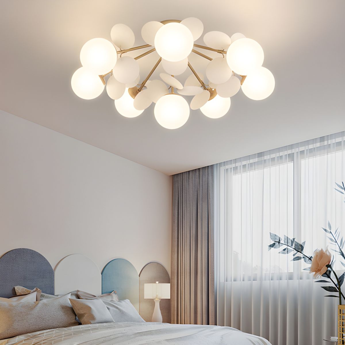 Fioragrove Round Macaron Flush Mount Ceiling Light