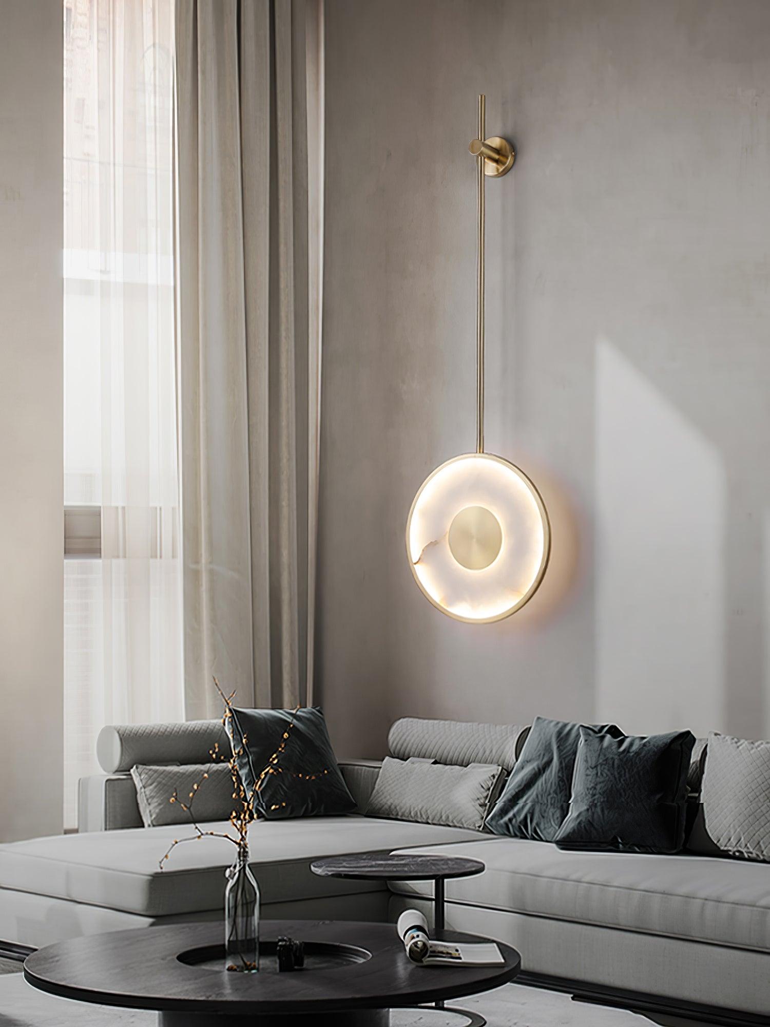 Vevelila Minimalist Alabaster Pendant Light - Neutral Decor