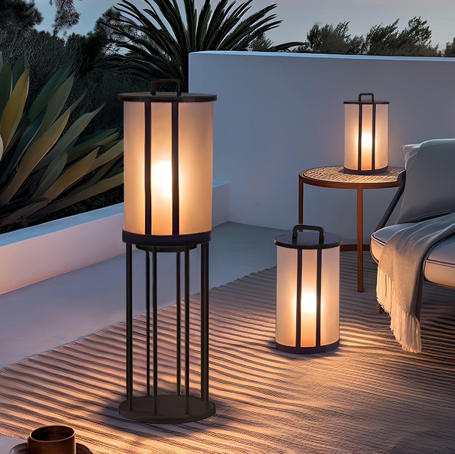 Elrinarae Round Pillar  Lantern Outdoor Lamp