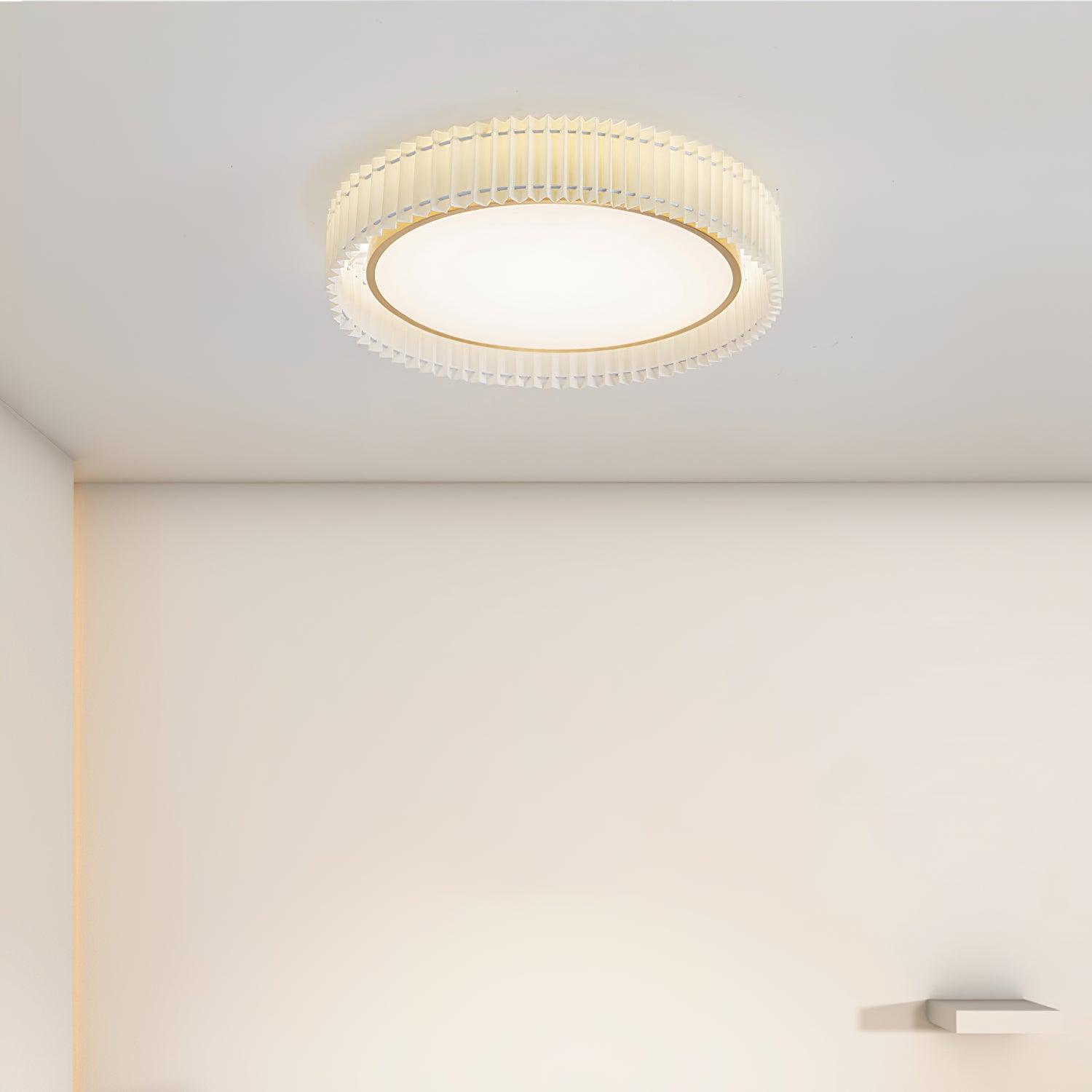 Corinila Round Pleated Fabric Ceiling Lamp