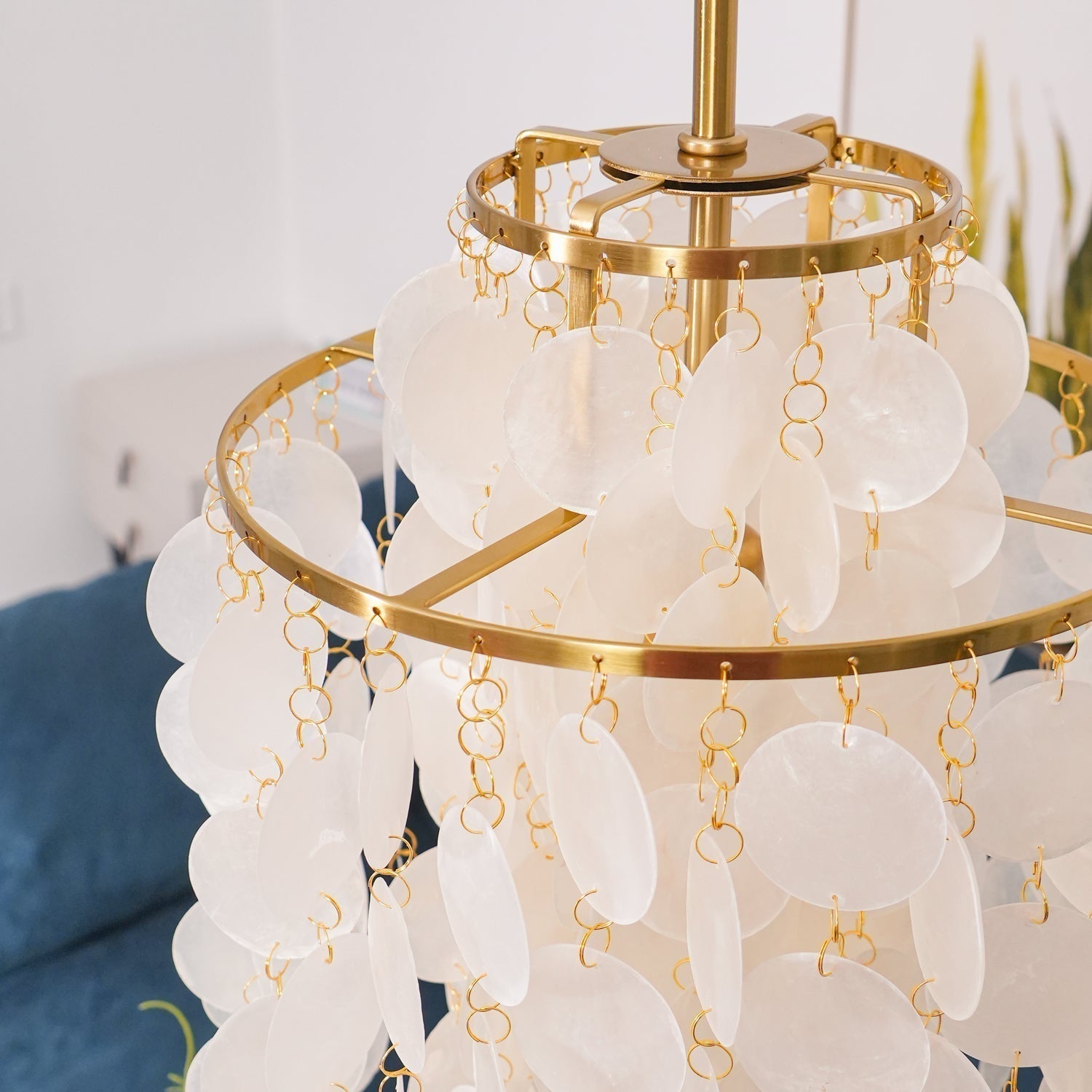 Rivena Pendant Lamp Round Shell Ring