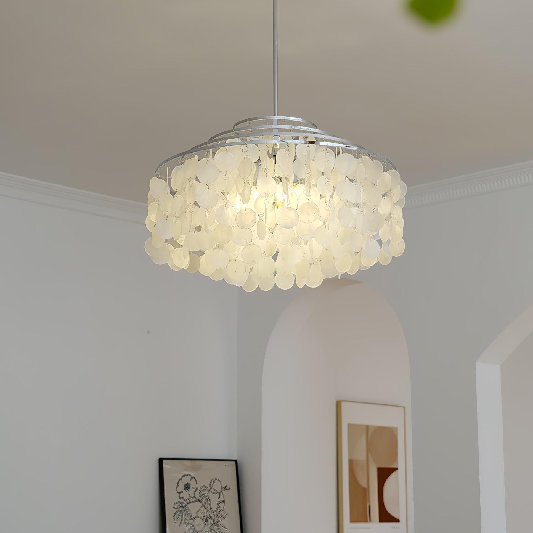 Vana Pendant Lamp Round Shell Chrome