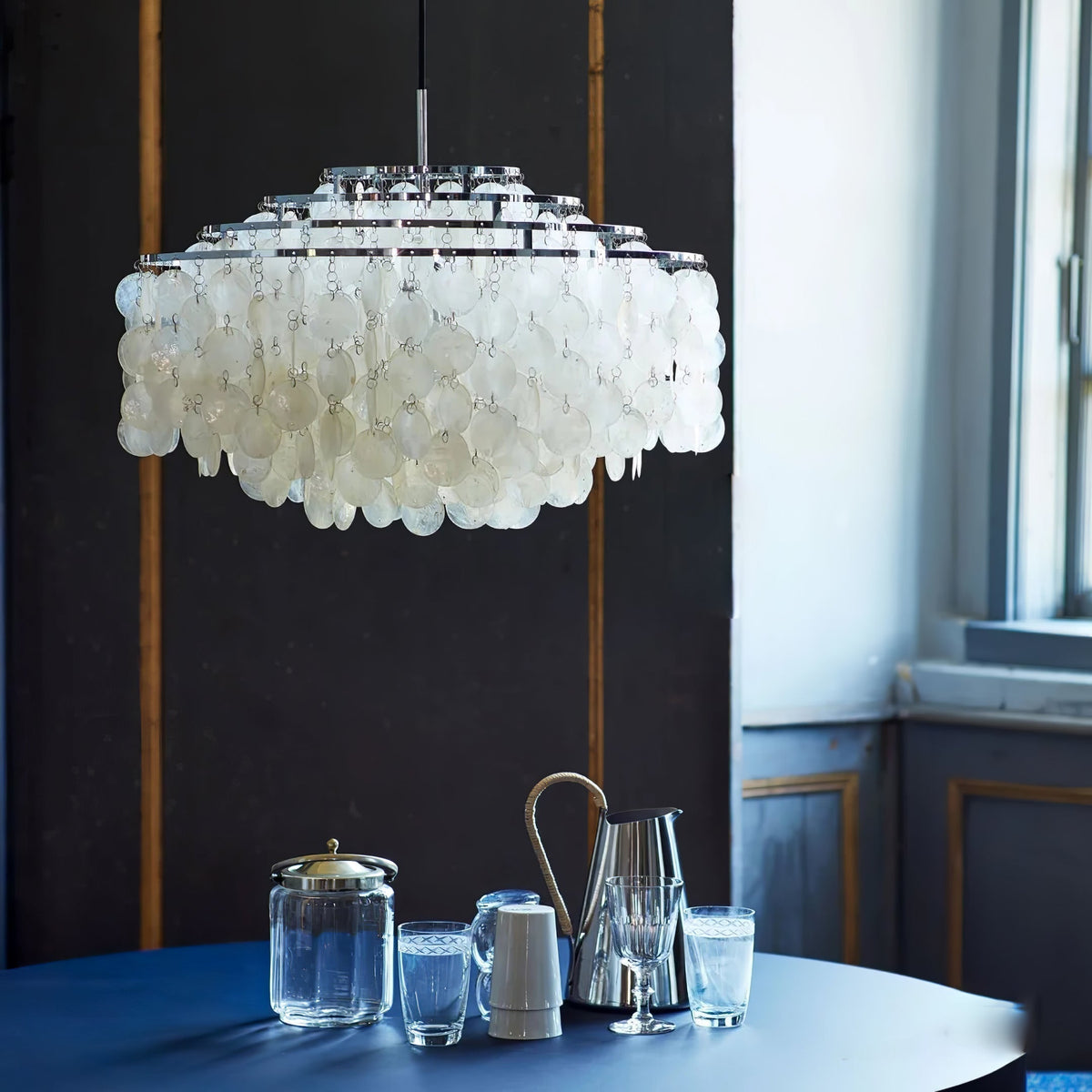 Rivena Pendant Lamp Round Shell Ring