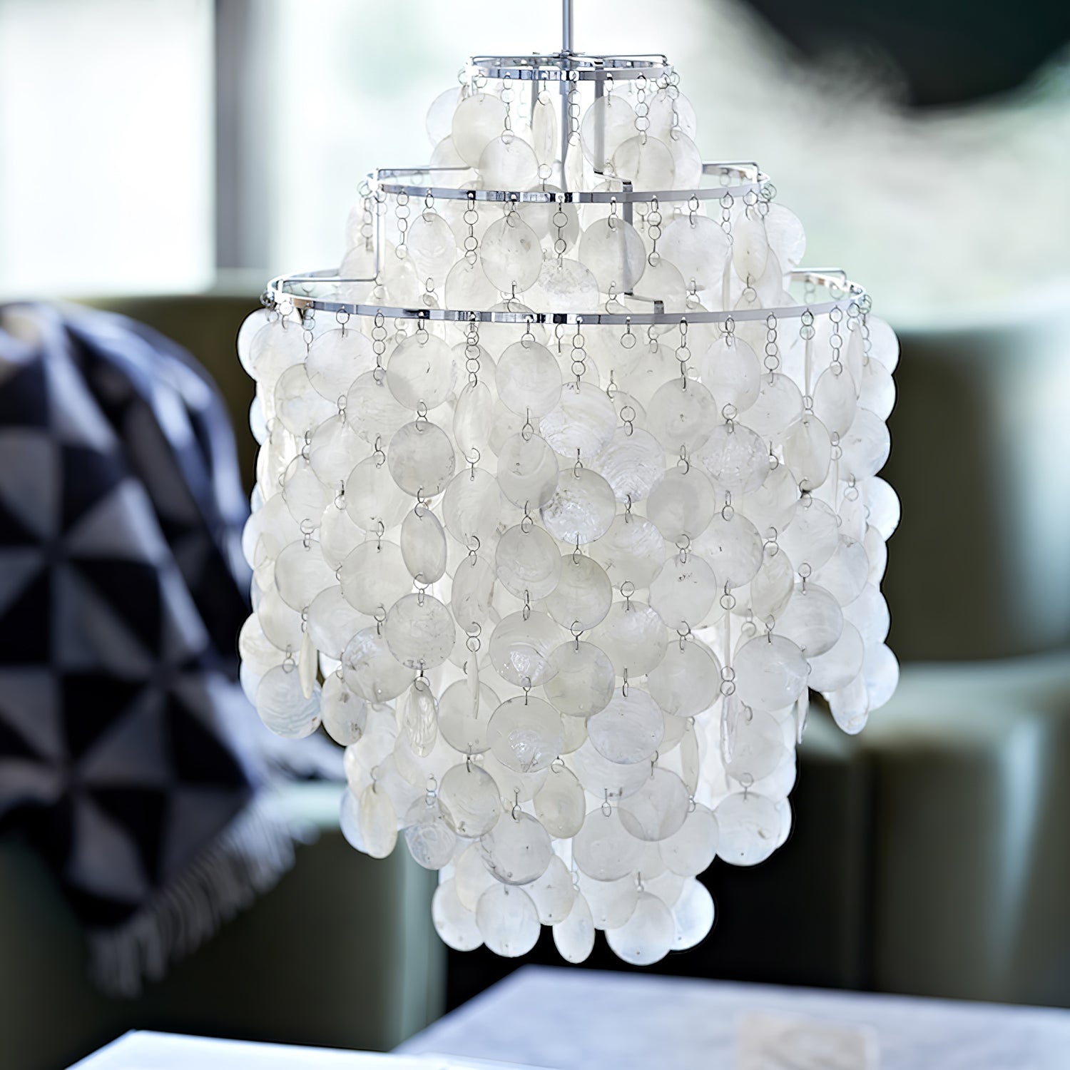 Rivena Pendant Lamp Round Shell Ring