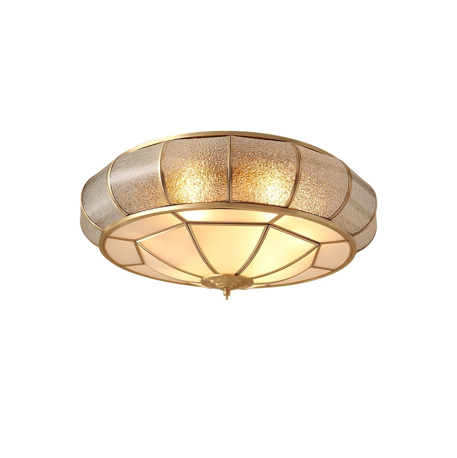 Zothaus Traditional Round Textured Glass Ceiling Light