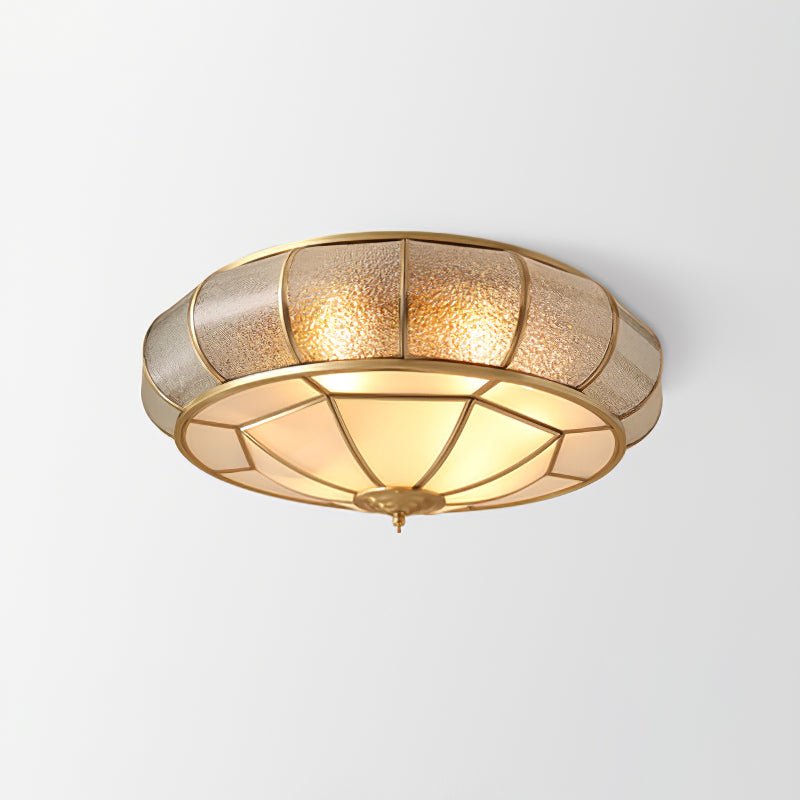 Zothaus Traditional Round Textured Glass Ceiling Light