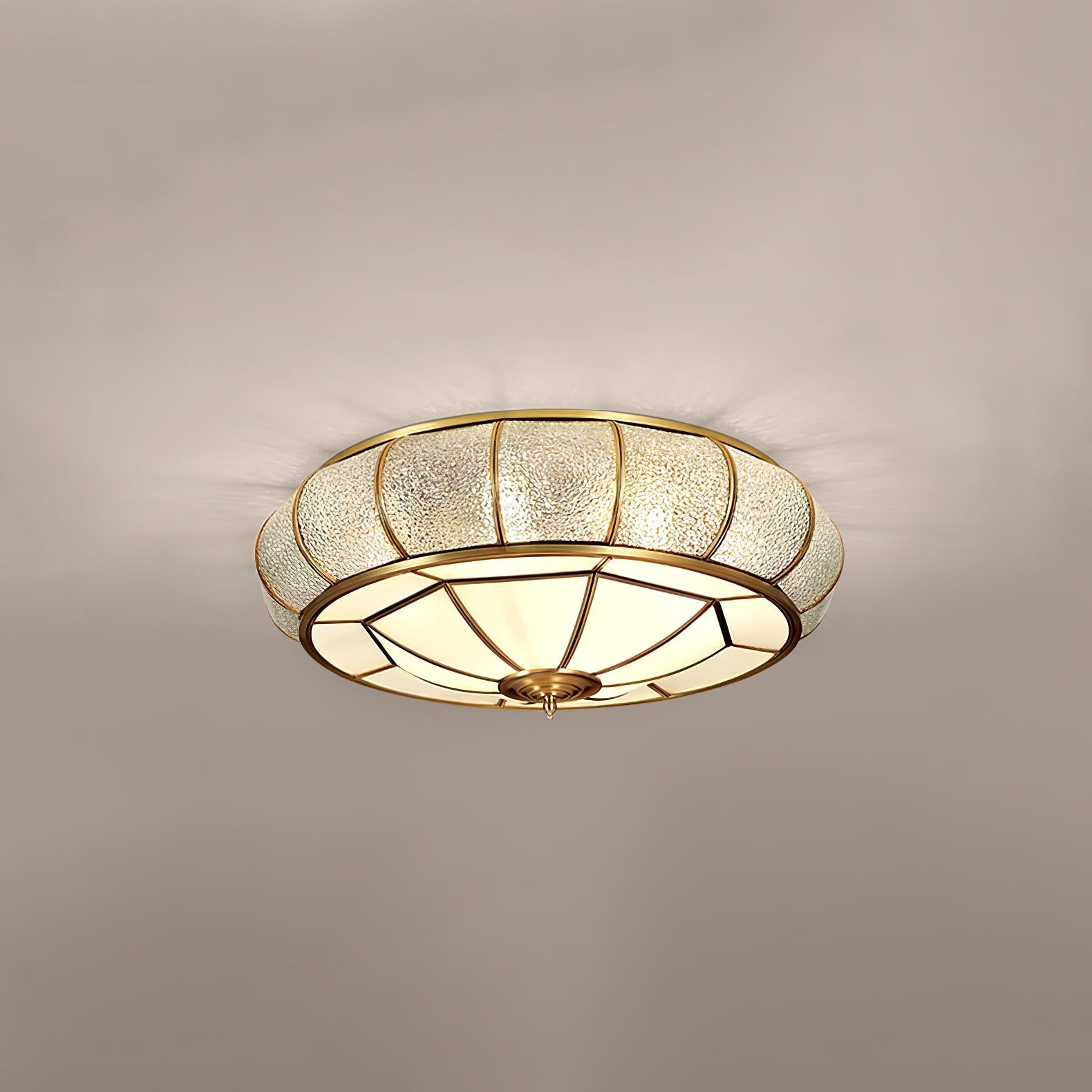 Zothaus Traditional Round Textured Glass Ceiling Light