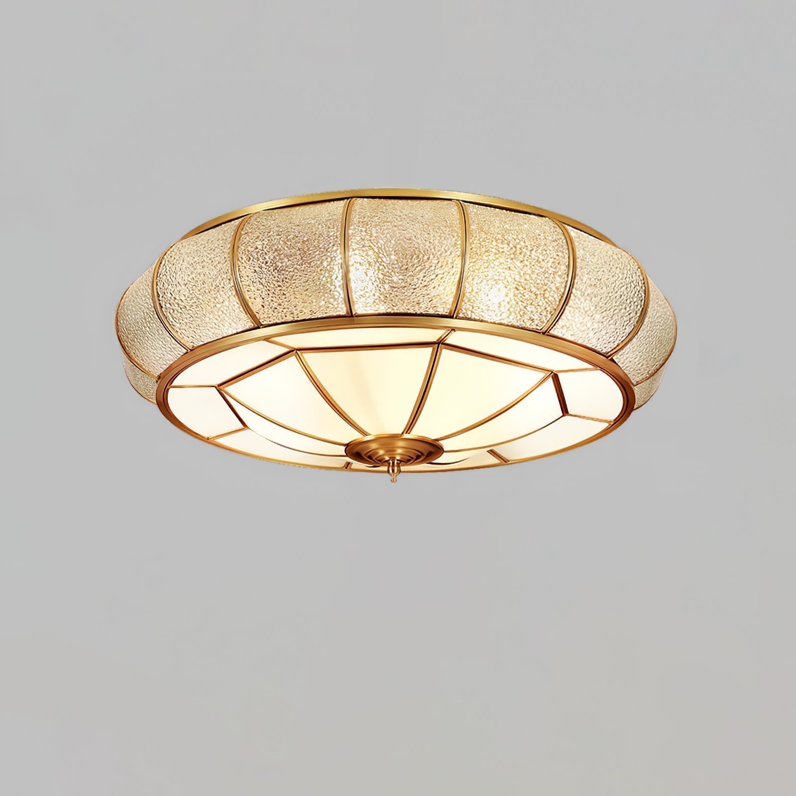Zothaus Traditional Round Textured Glass Ceiling Light