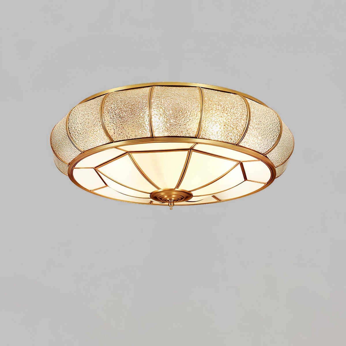 Zothaus Traditional Round Textured Glass Ceiling Light