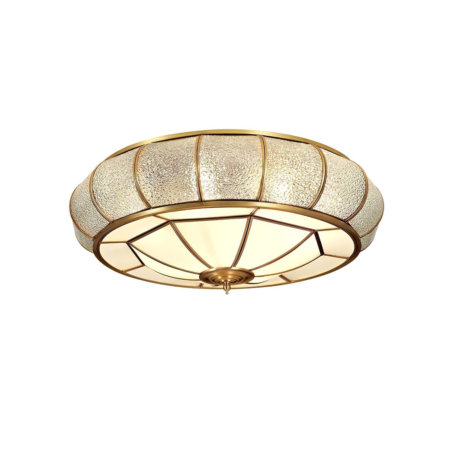 Zothaus Traditional Round Textured Glass Ceiling Light