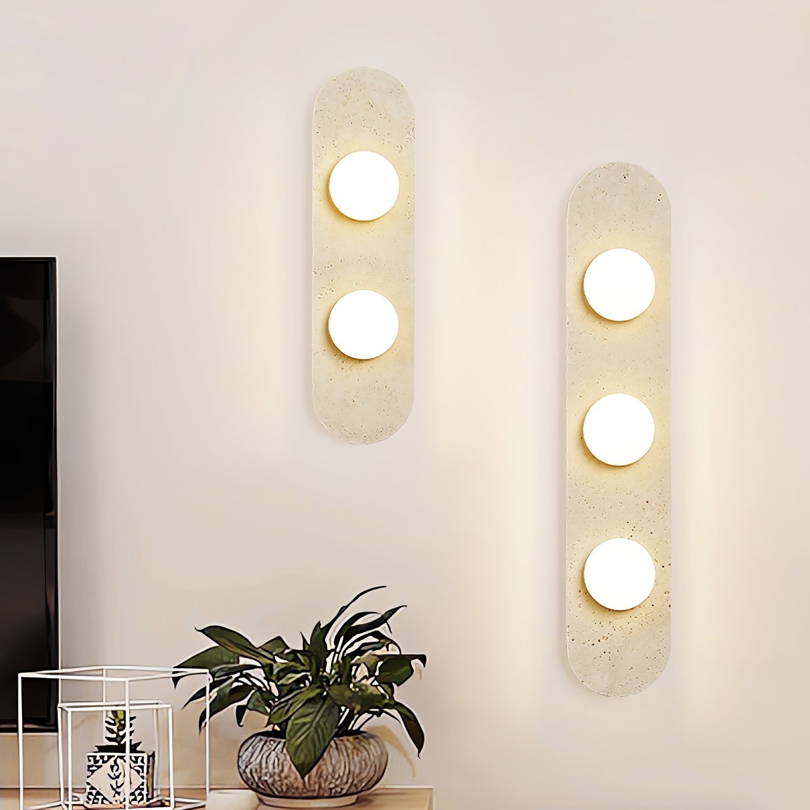 Zasoliel Minimalist Travertine Wall Light