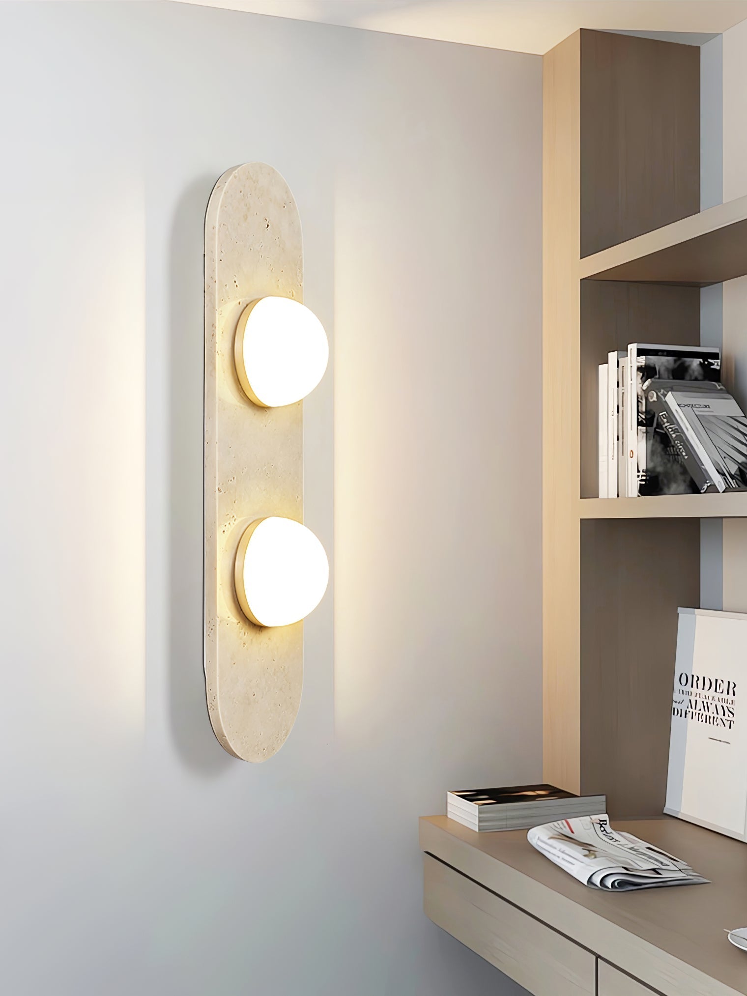 Zasoliel Minimalist Travertine Wall Light