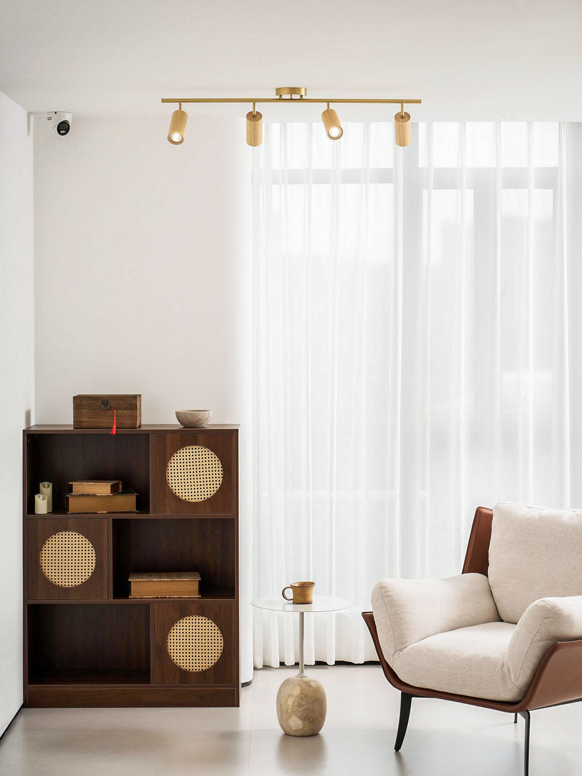 Caspwell Wood Flush Mount Ceiling Light