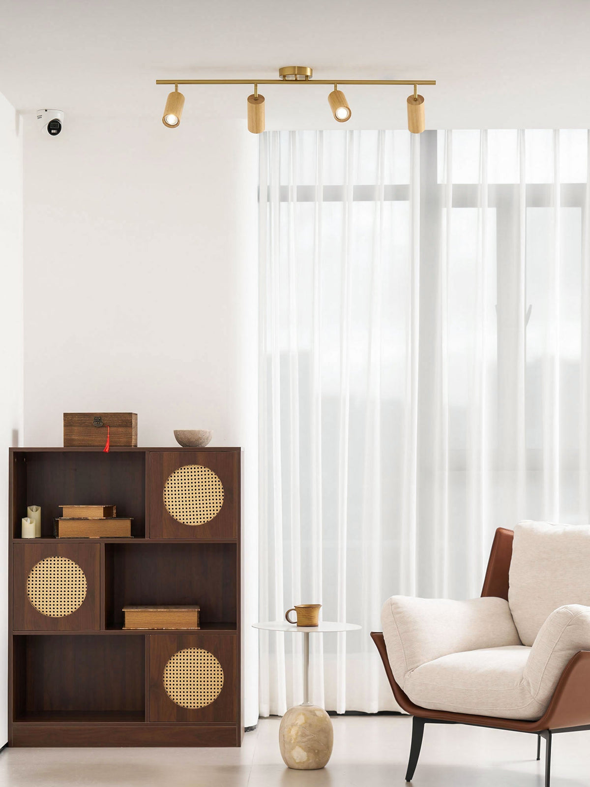 Caspwell Wood Flush Mount Ceiling Light